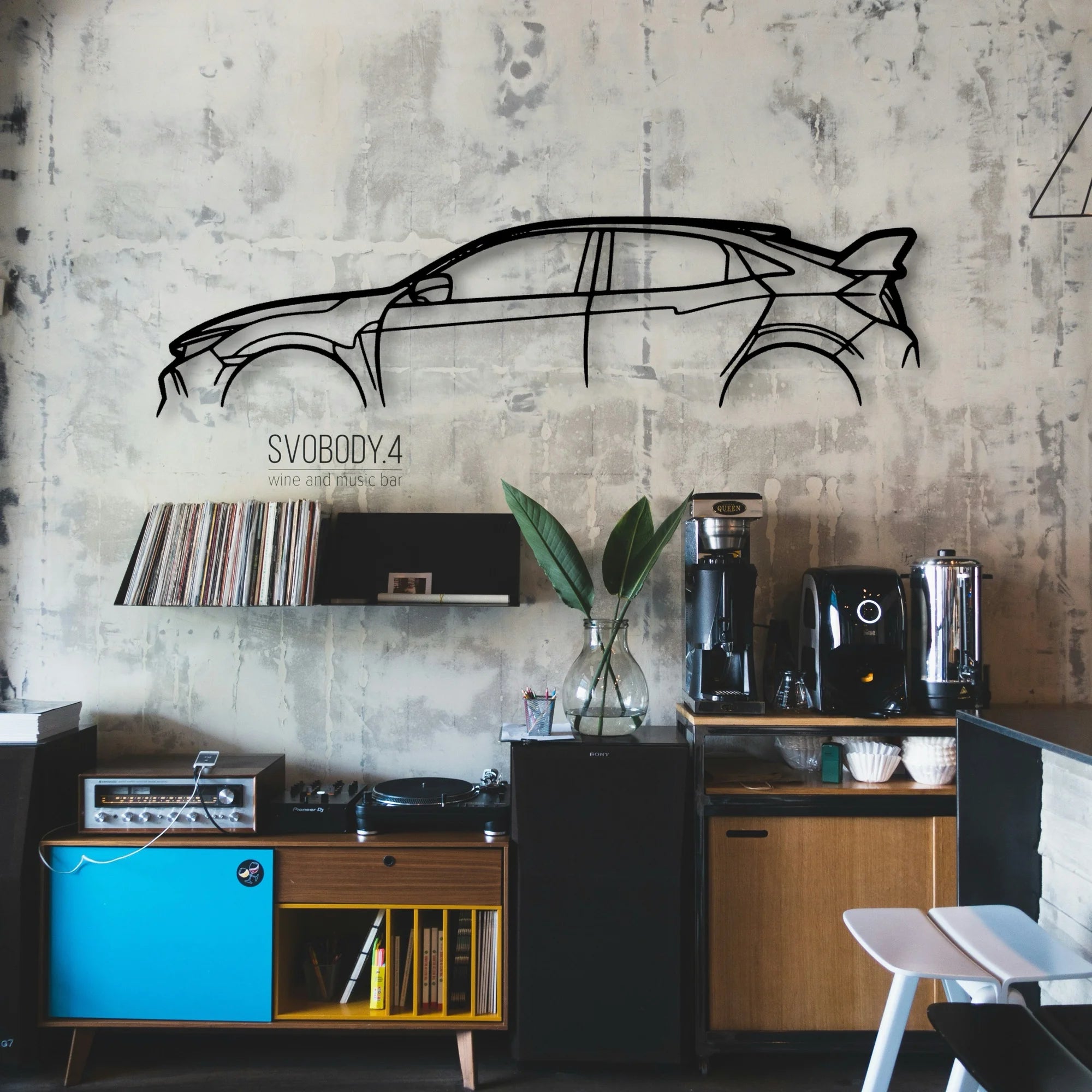 Civic Type R FK8 Classic Silhouette Metal Wall Art - Automotive Garage Decor