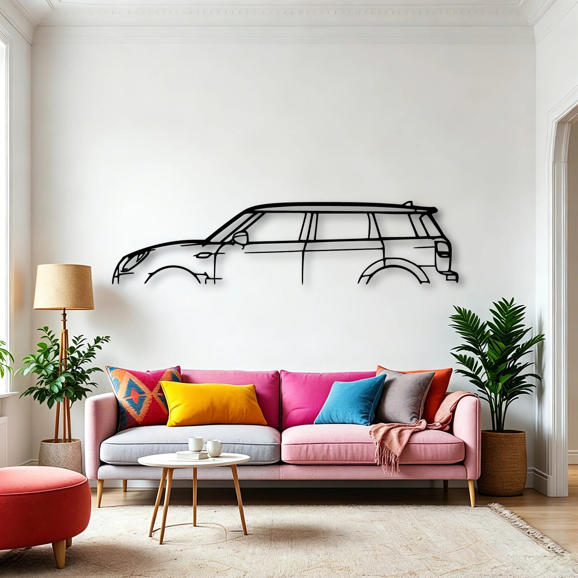 Clubman JCW 2019 Classic Silhouette Metal Wall Art - Automotive Garage Decor