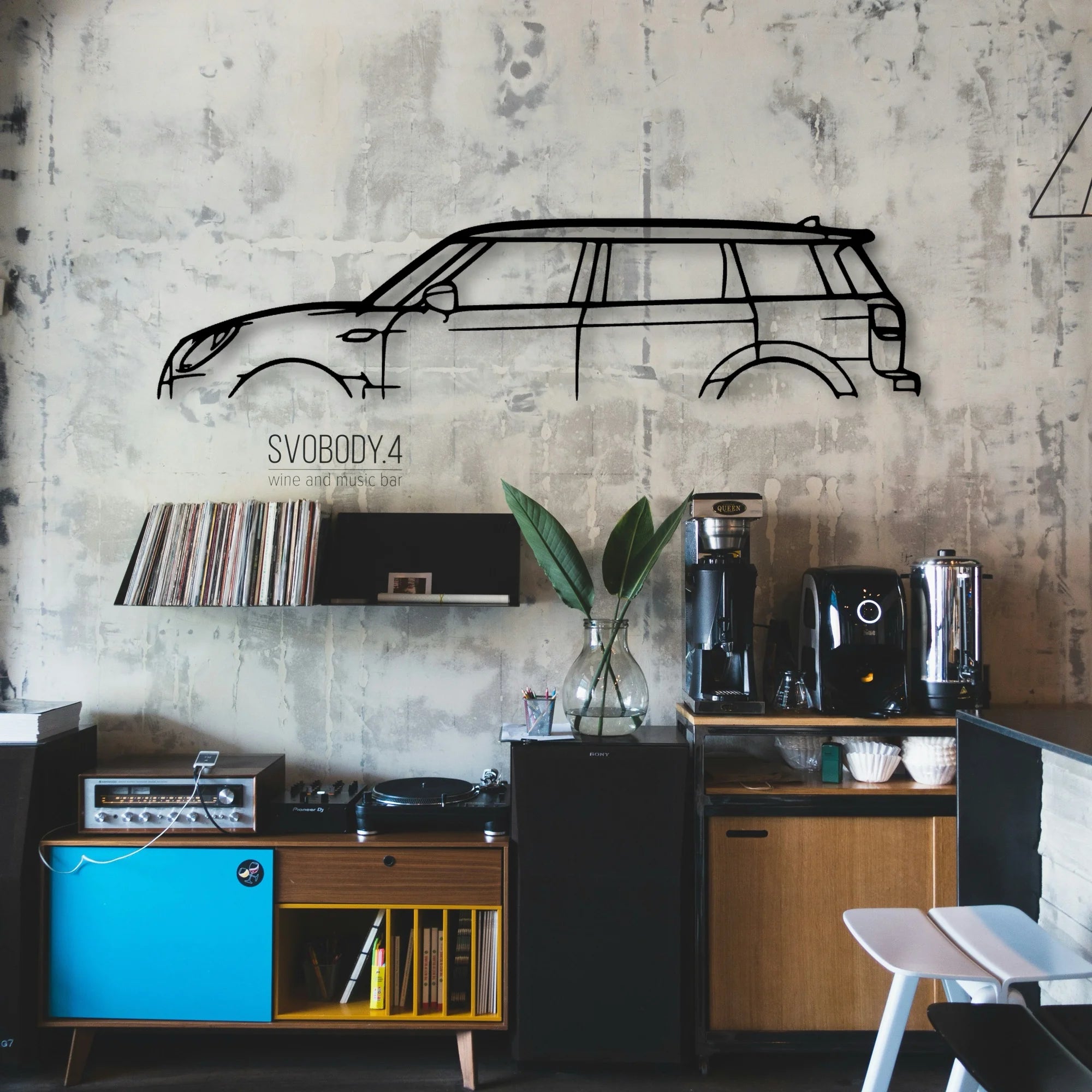 Clubman JCW 2019 Classic Silhouette Metal Wall Art - Automotive Garage Decor
