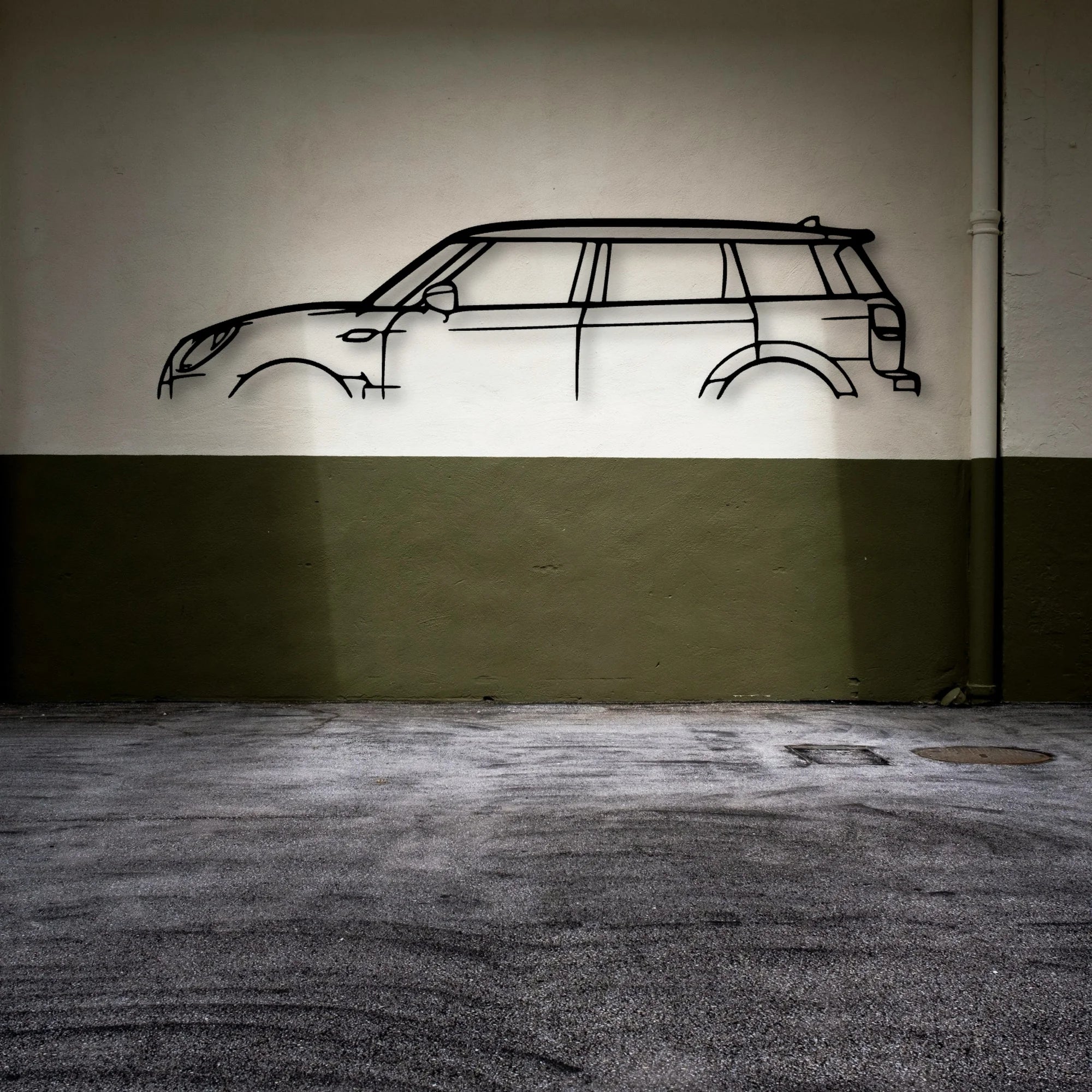Clubman JCW 2019 Classic Silhouette Metal Wall Art - Automotive Garage Decor