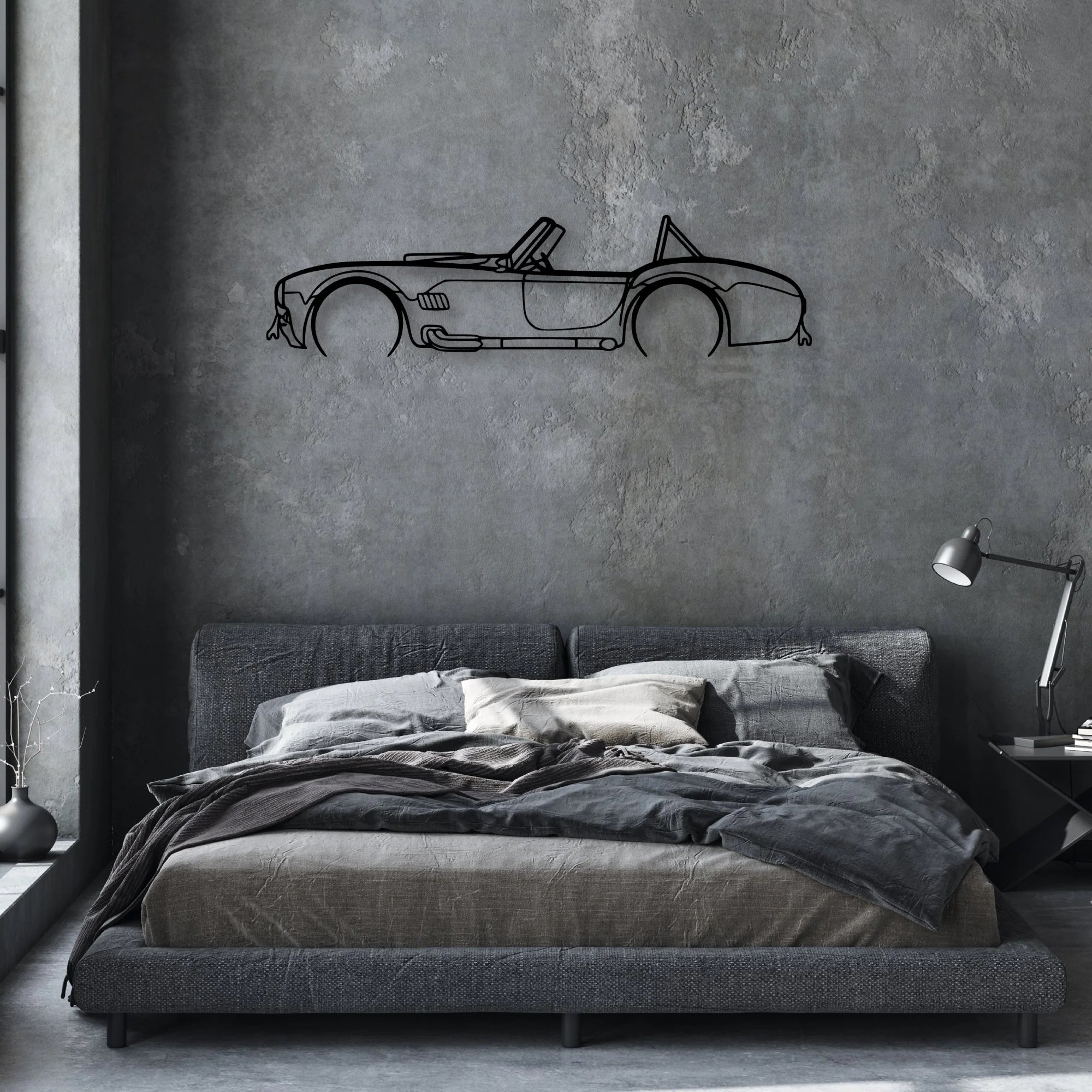 Cobra 1966 Classic Silhouette Metal Wall Art - Automotive Garage Decor