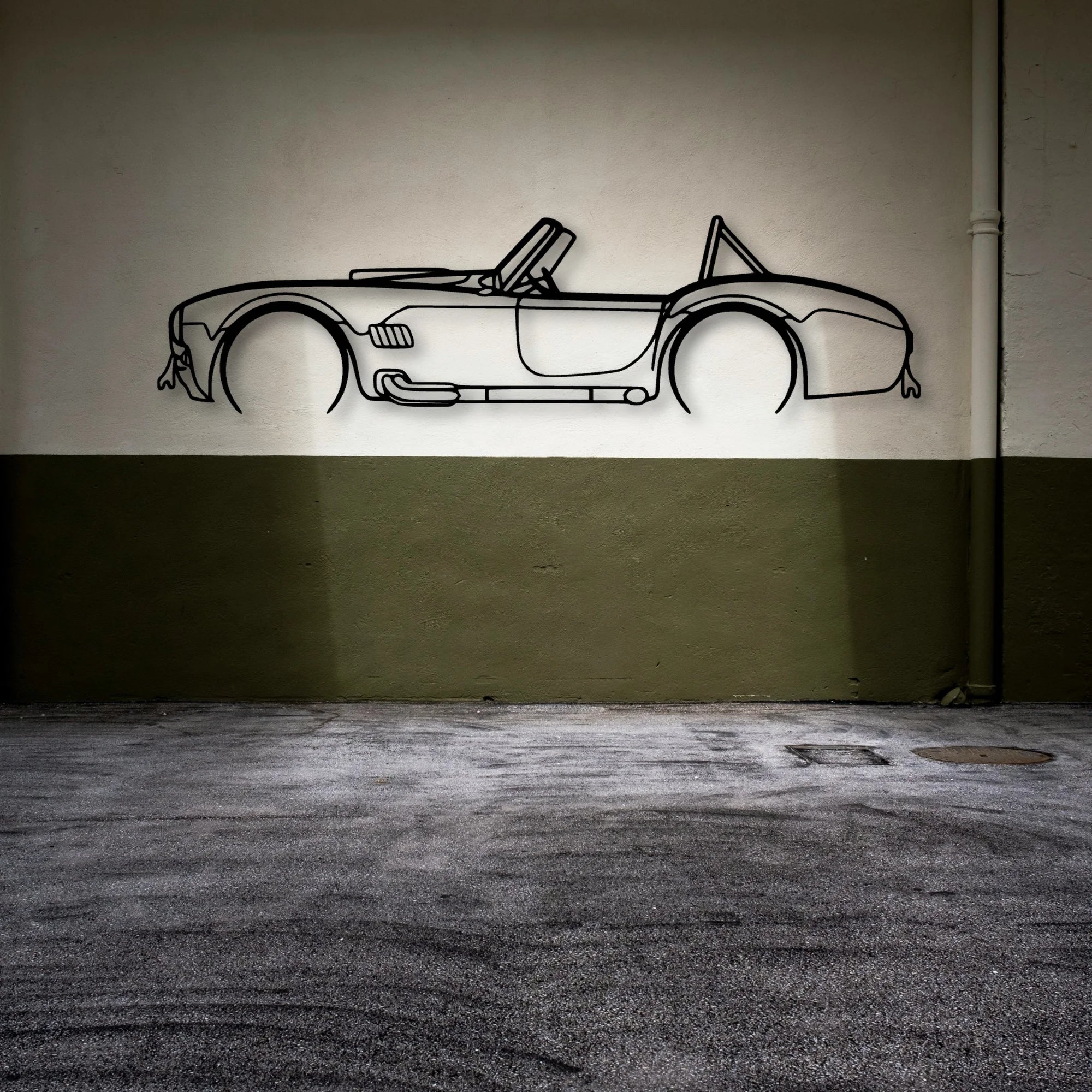 Cobra 1966 Classic Silhouette Metal Wall Art - Automotive Garage Decor