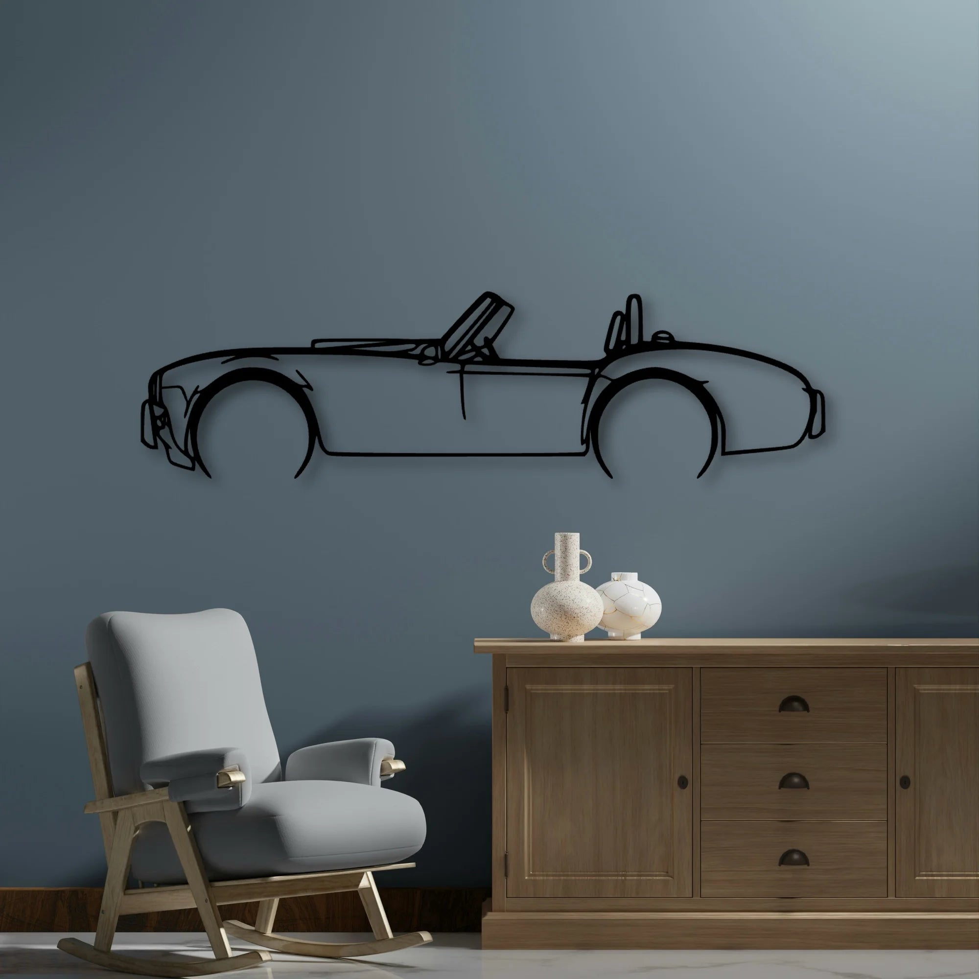 Cobra 1985 Classic Silhouette Metal Wall Art - Automotive Garage Decor