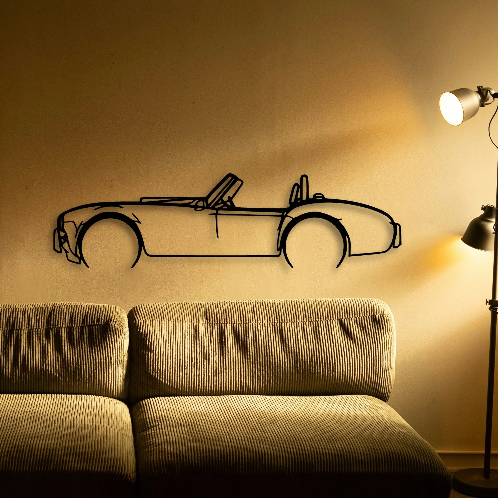 Cobra 1985 Classic Silhouette Metal Wall Art - Automotive Garage Decor