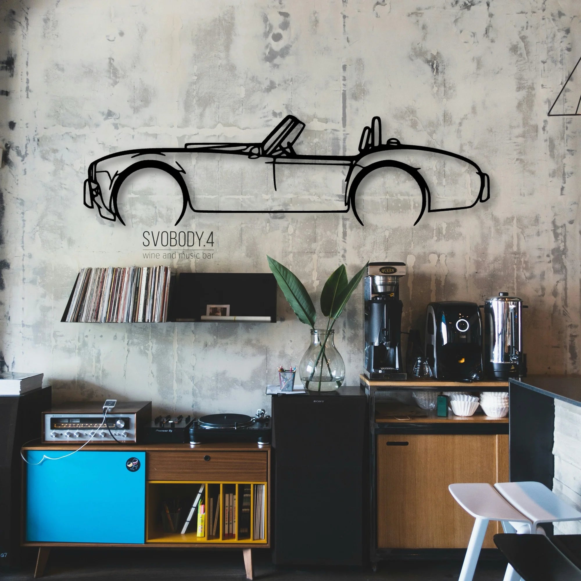 Cobra 1985 Classic Silhouette Metal Wall Art - Automotive Garage Decor