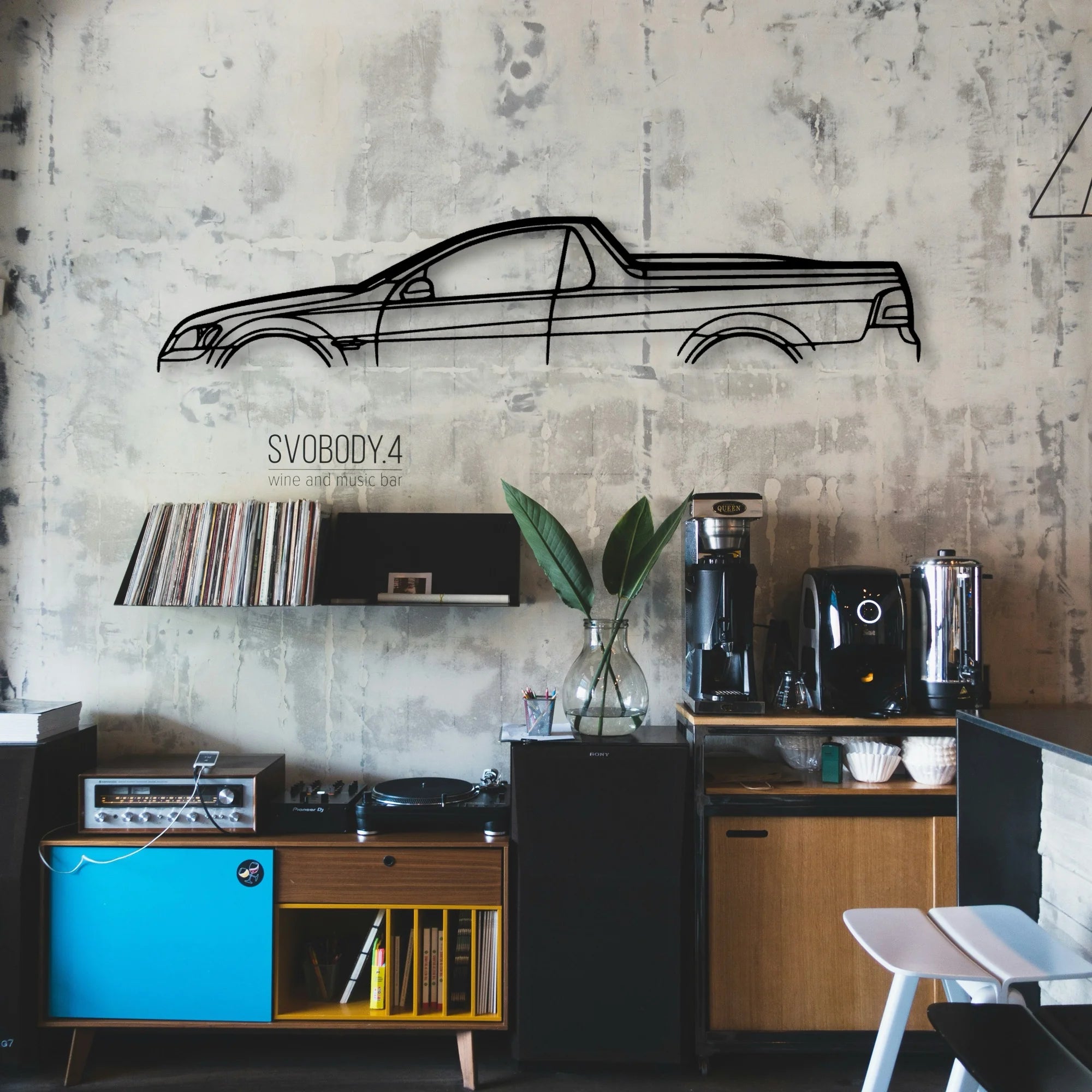 Commodore UTE 2011 Classic Silhouette Metal Wall Art - Automotive Garage Decor