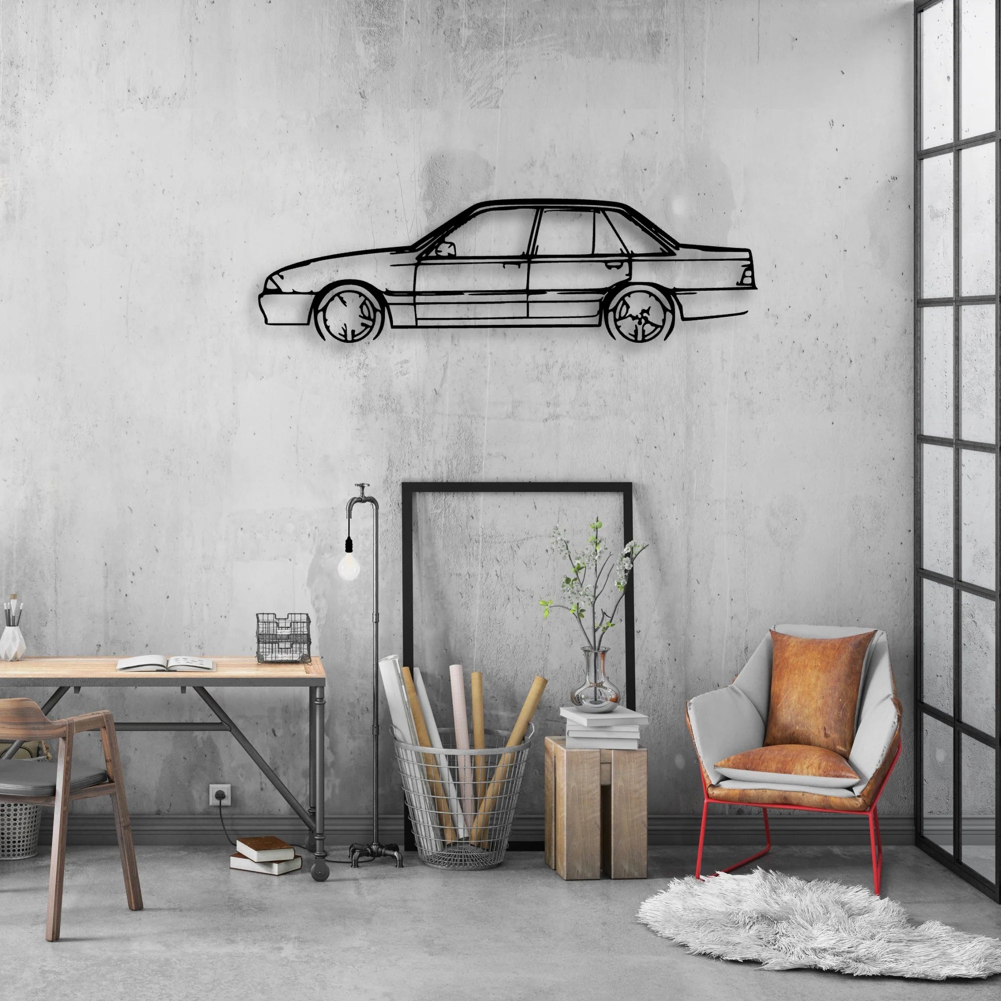 Commodore VL Classic Silhouette Metal Wall Art - Automotive Garage Decor
