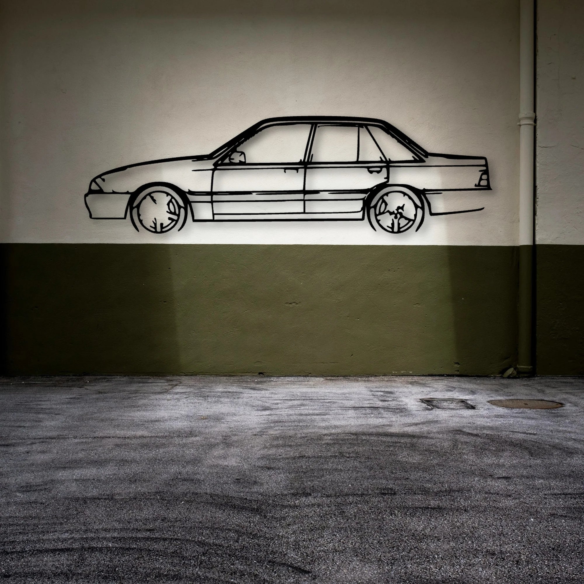Commodore VL Classic Silhouette Metal Wall Art - Automotive Garage Decor