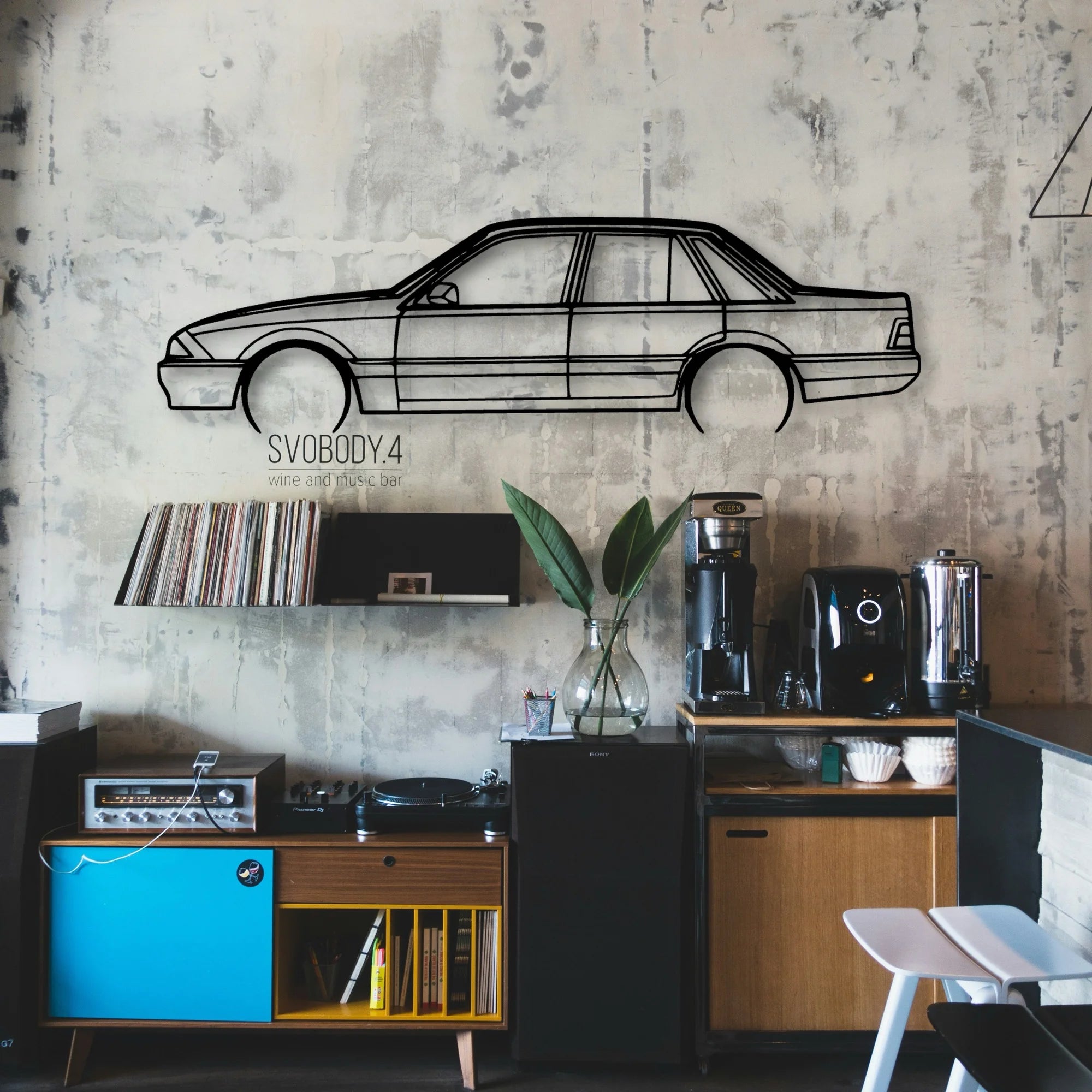 Commodore VL 1987 2 Classic Silhouette Metal Wall Art - Automotive Garage Decor