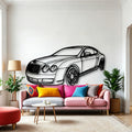 Continental GT 2007 Angle Classic Silhouette Metal Wall Art - Automotive Garage Decor