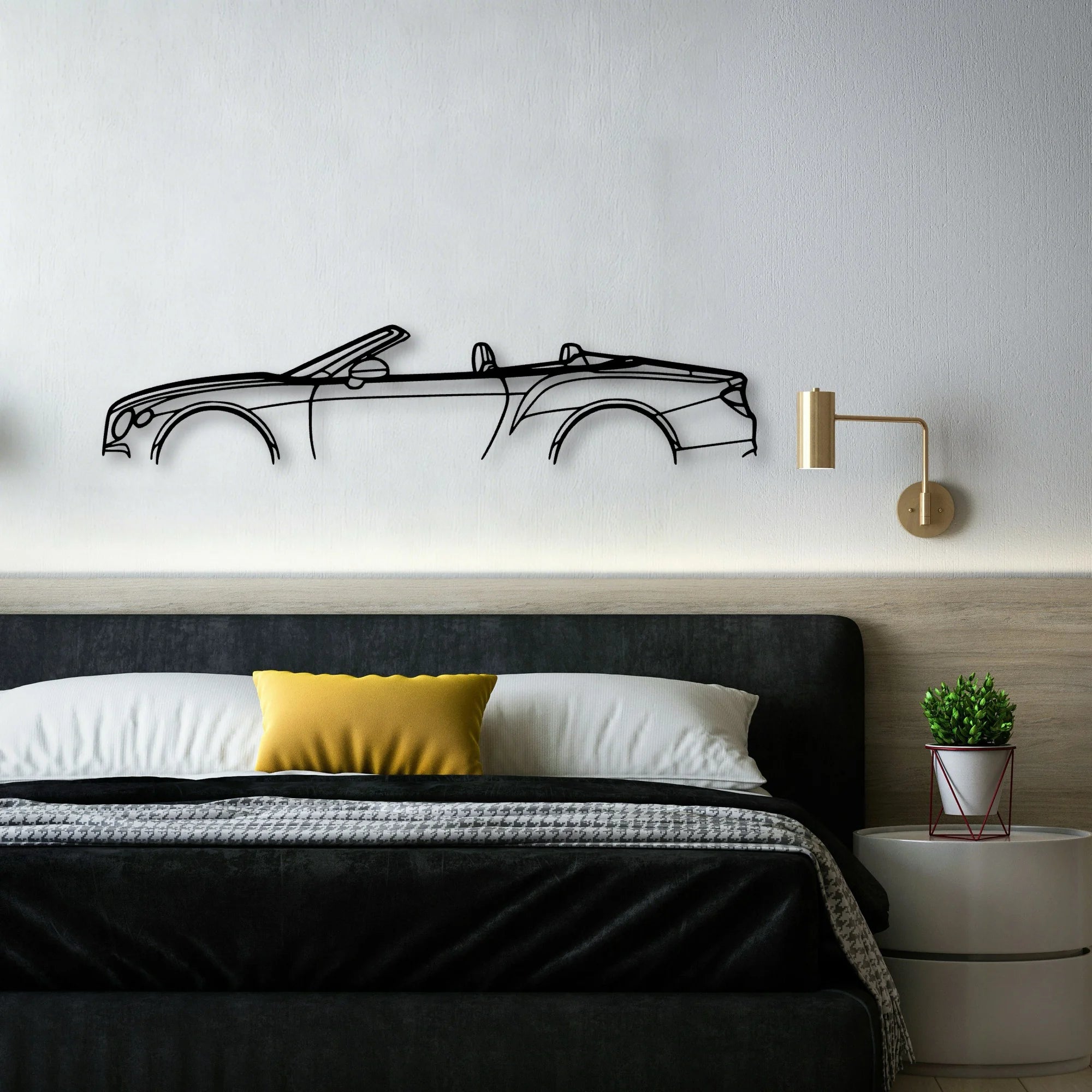 Continental GT Speed Convertible Classic Silhouette Metal Wall Art - Automotive Garage Decor