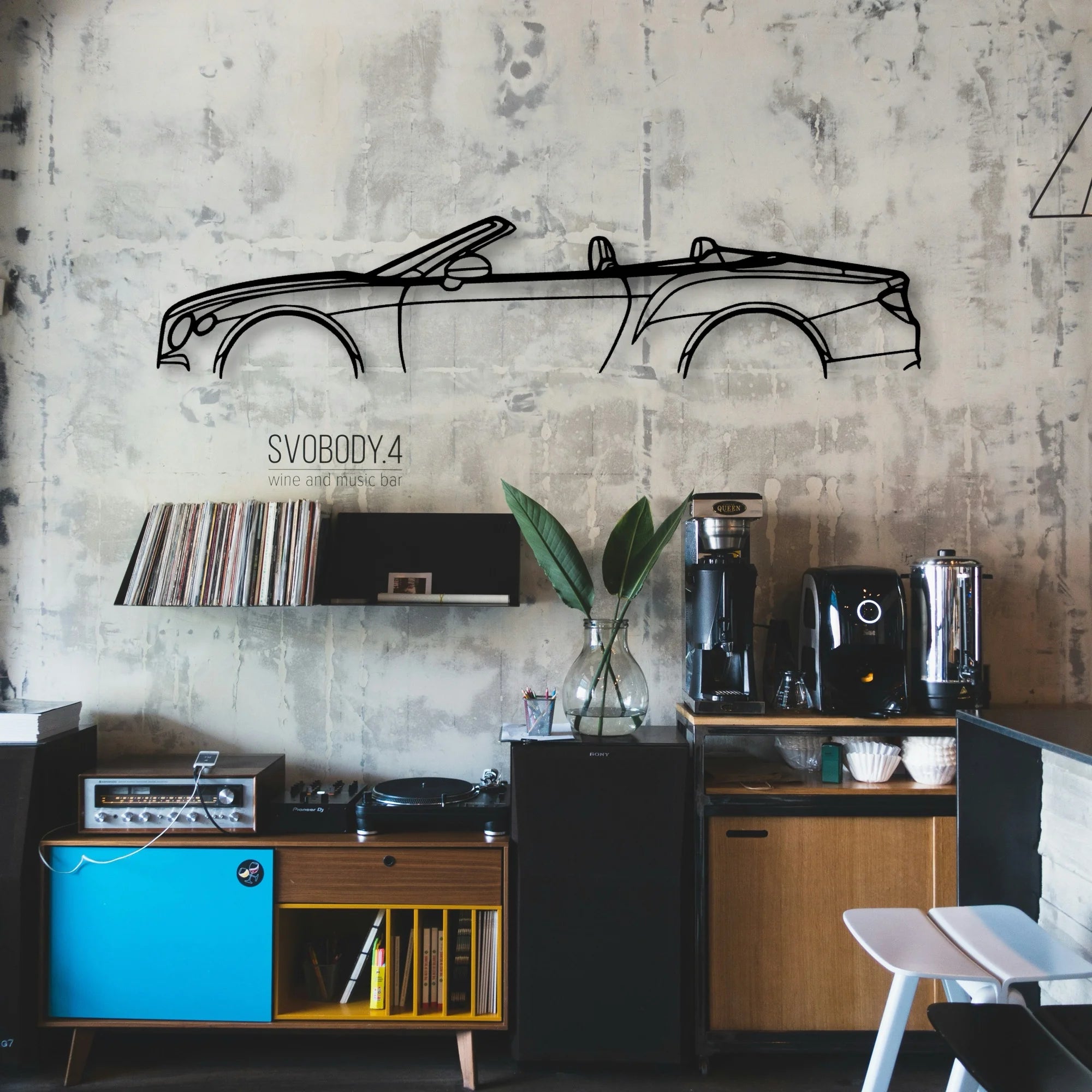 Continental GT Speed Convertible Classic Silhouette Metal Wall Art - Automotive Garage Decor