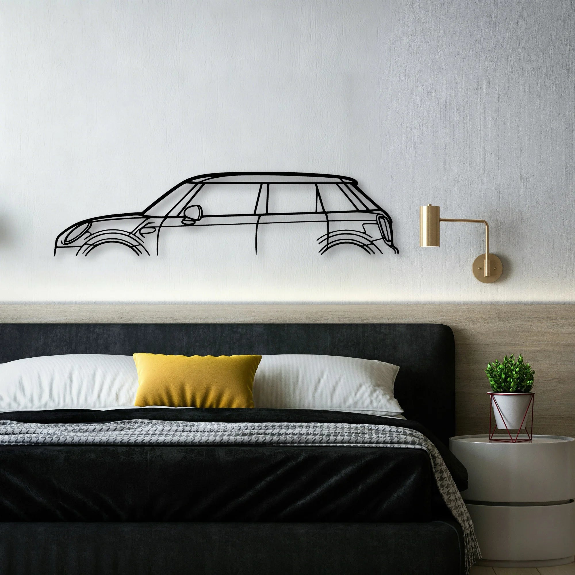 Cooper 2018 Classic Silhouette Metal Wall Art - Automotive Garage Decor