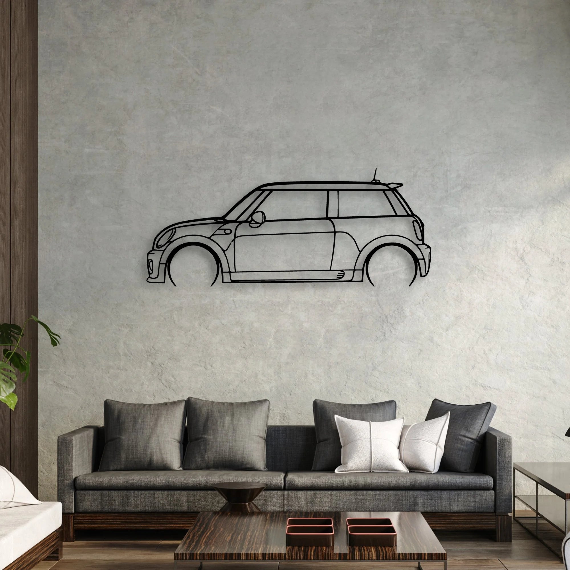 Cooper JCW 2010 Classic Silhouette Metal Wall Art - Automotive Garage Decor