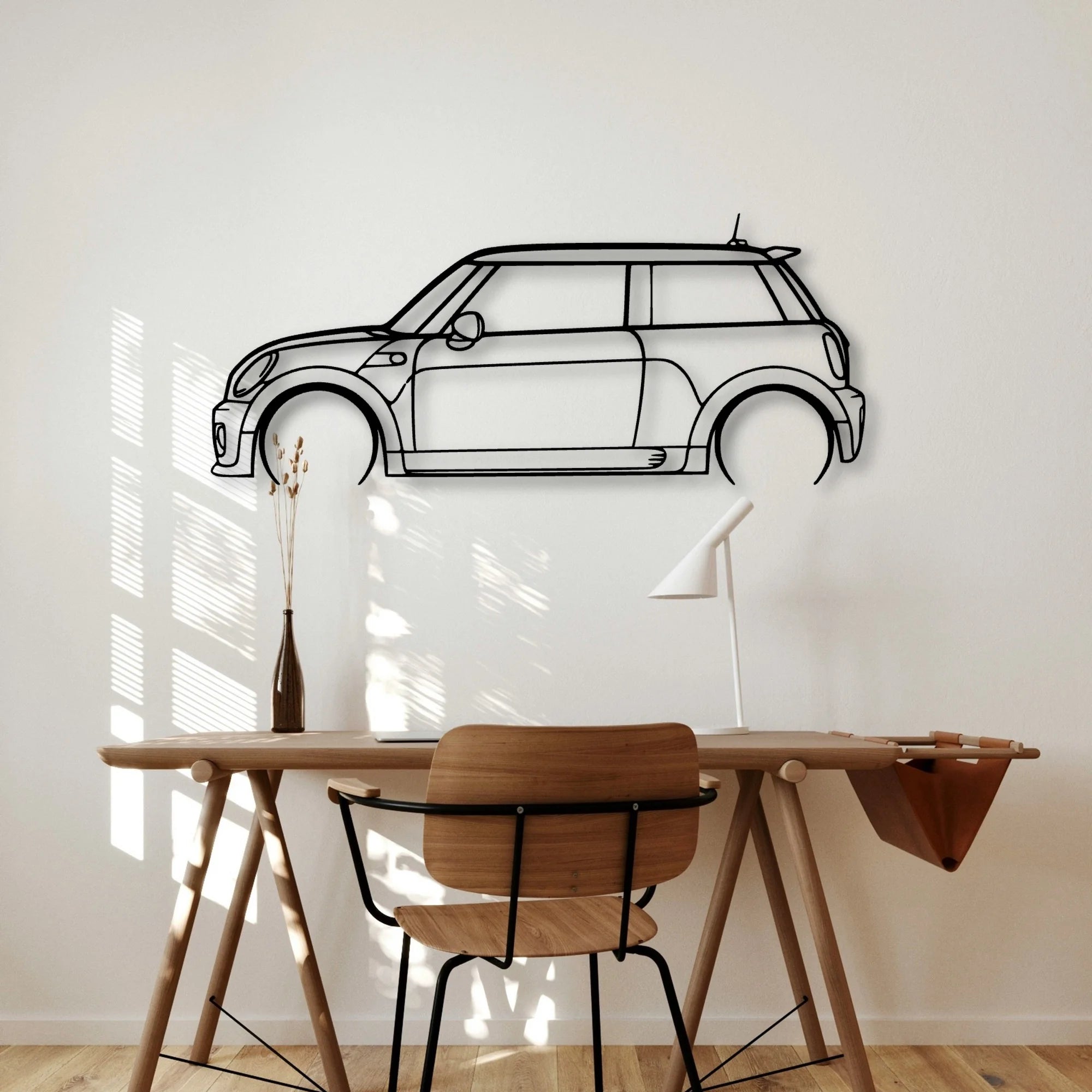 Cooper JCW 2010 Classic Silhouette Metal Wall Art - Automotive Garage Decor