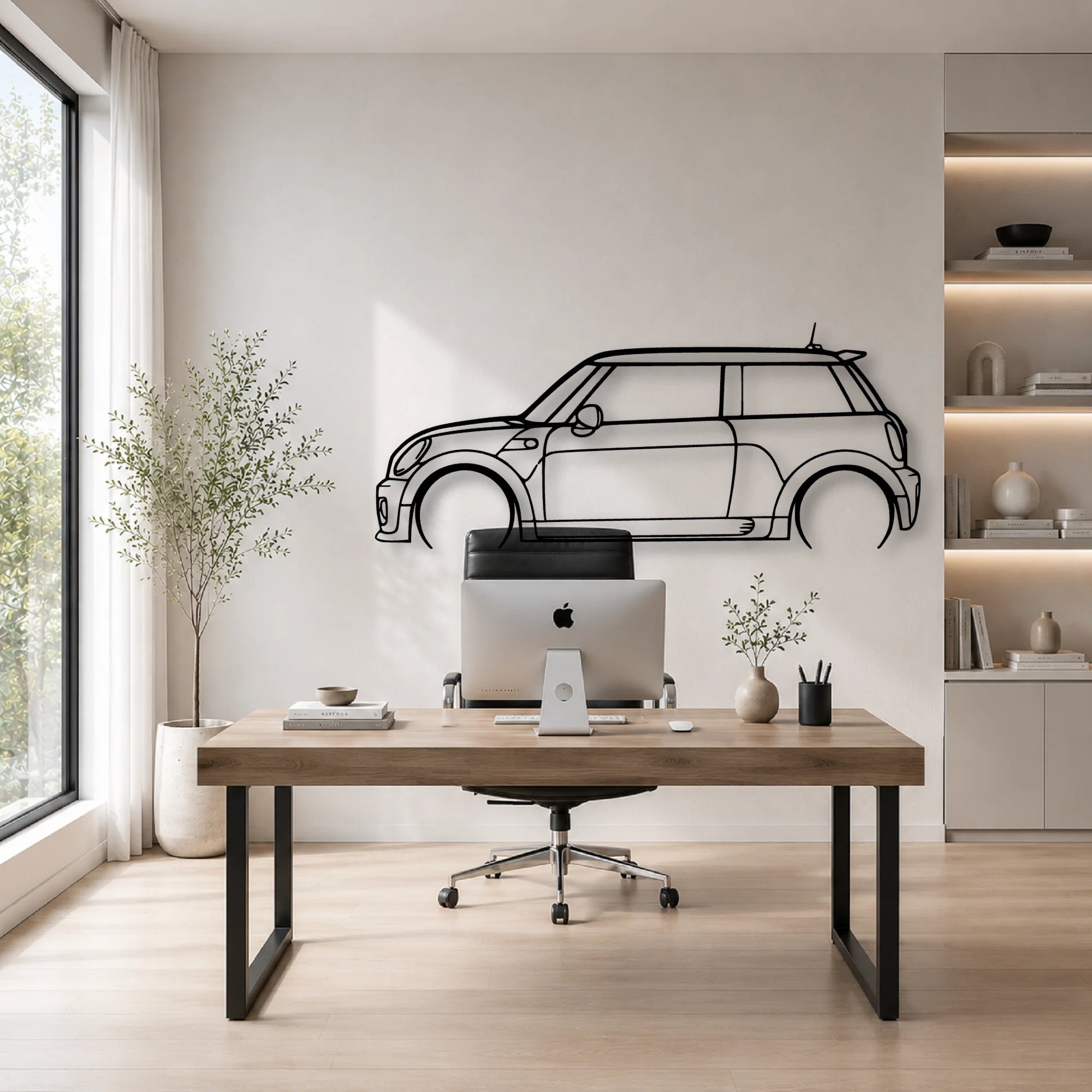 Cooper JCW 2010 Classic Silhouette Metal Wall Art - Automotive Garage Decor