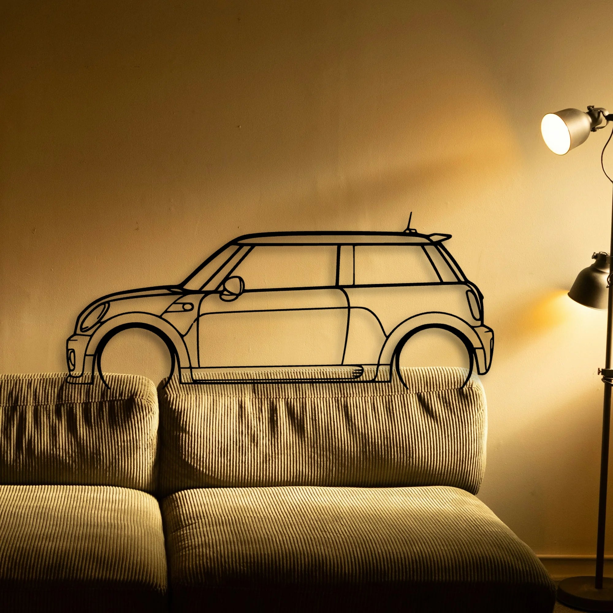 Cooper JCW 2010 Classic Silhouette Metal Wall Art - Automotive Garage Decor