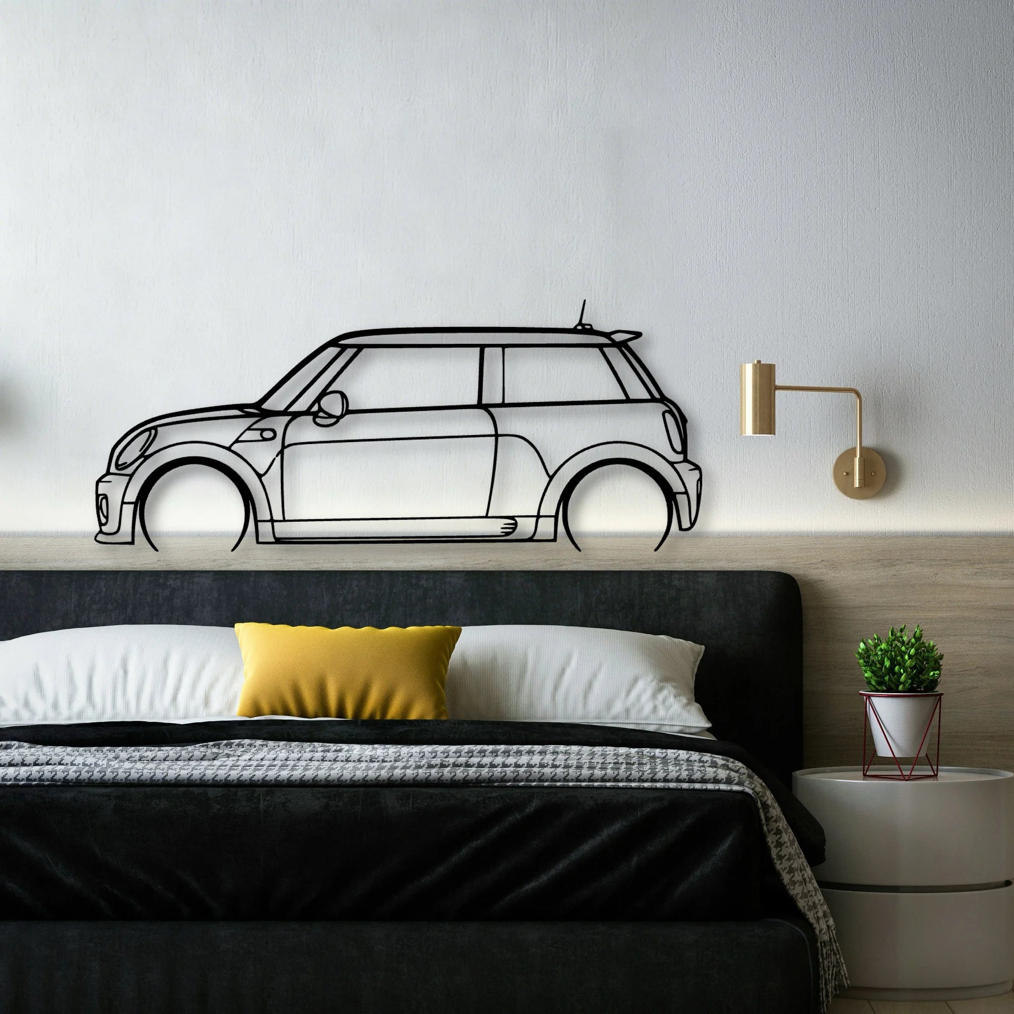 Cooper JCW 2010 Classic Silhouette Metal Wall Art - Automotive Garage Decor