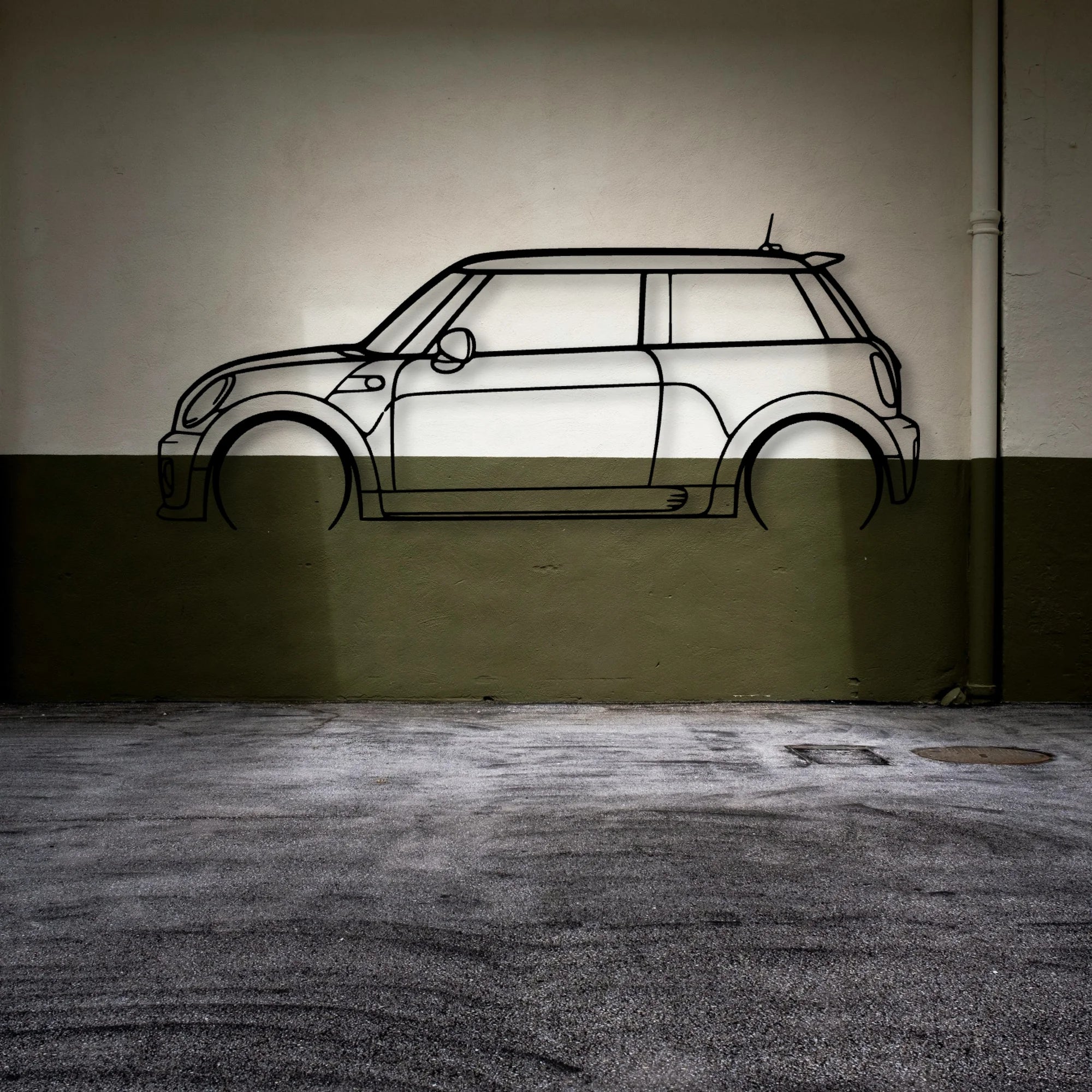 Cooper JCW 2010 Classic Silhouette Metal Wall Art - Automotive Garage Decor