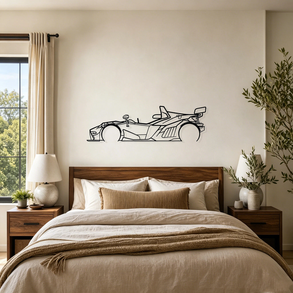X-Bow Silhouette Metal Wall Art - Classic Car Garage Decor
