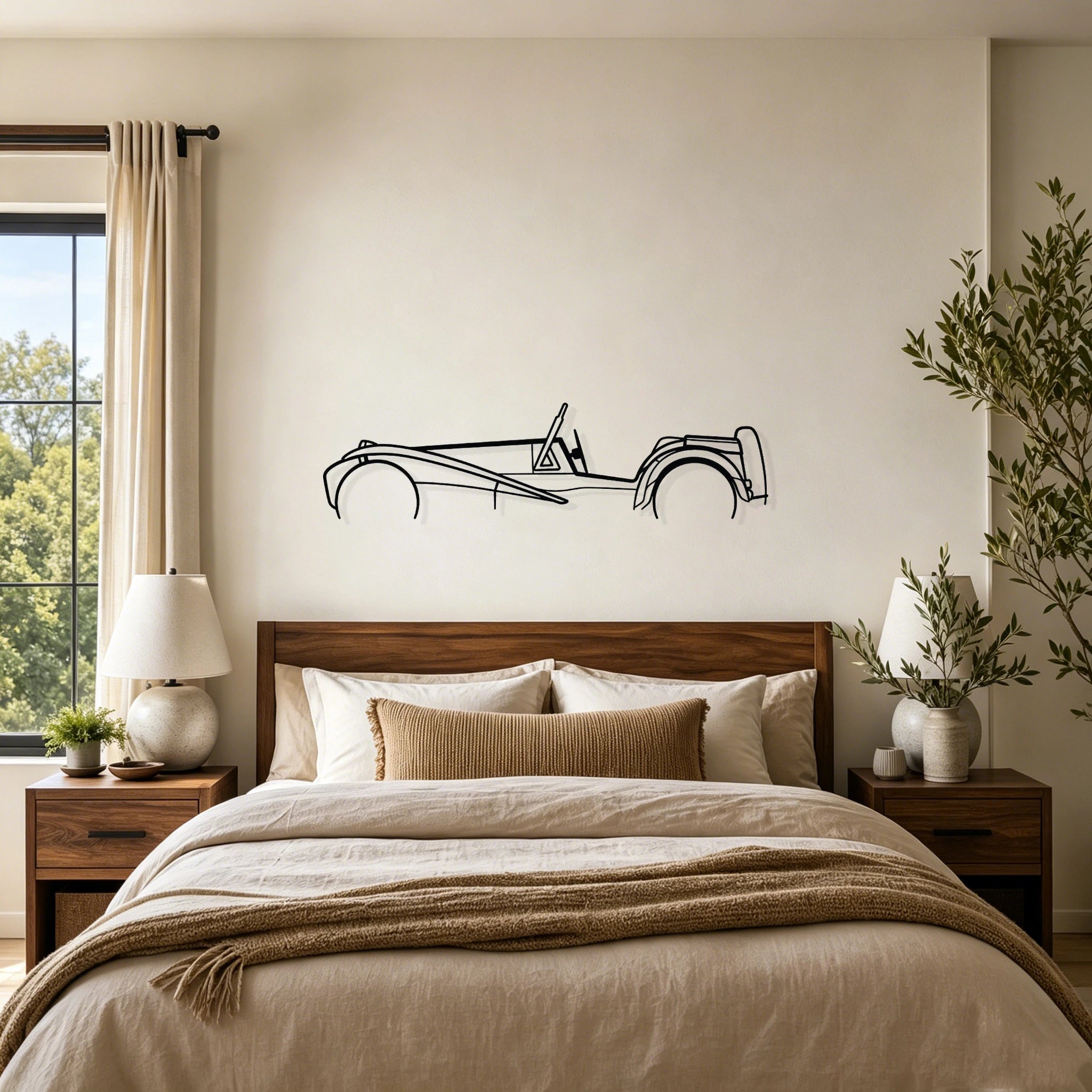 Super Seven Classic Silhouette Metal Wall Art - Classic Car Garage Decor