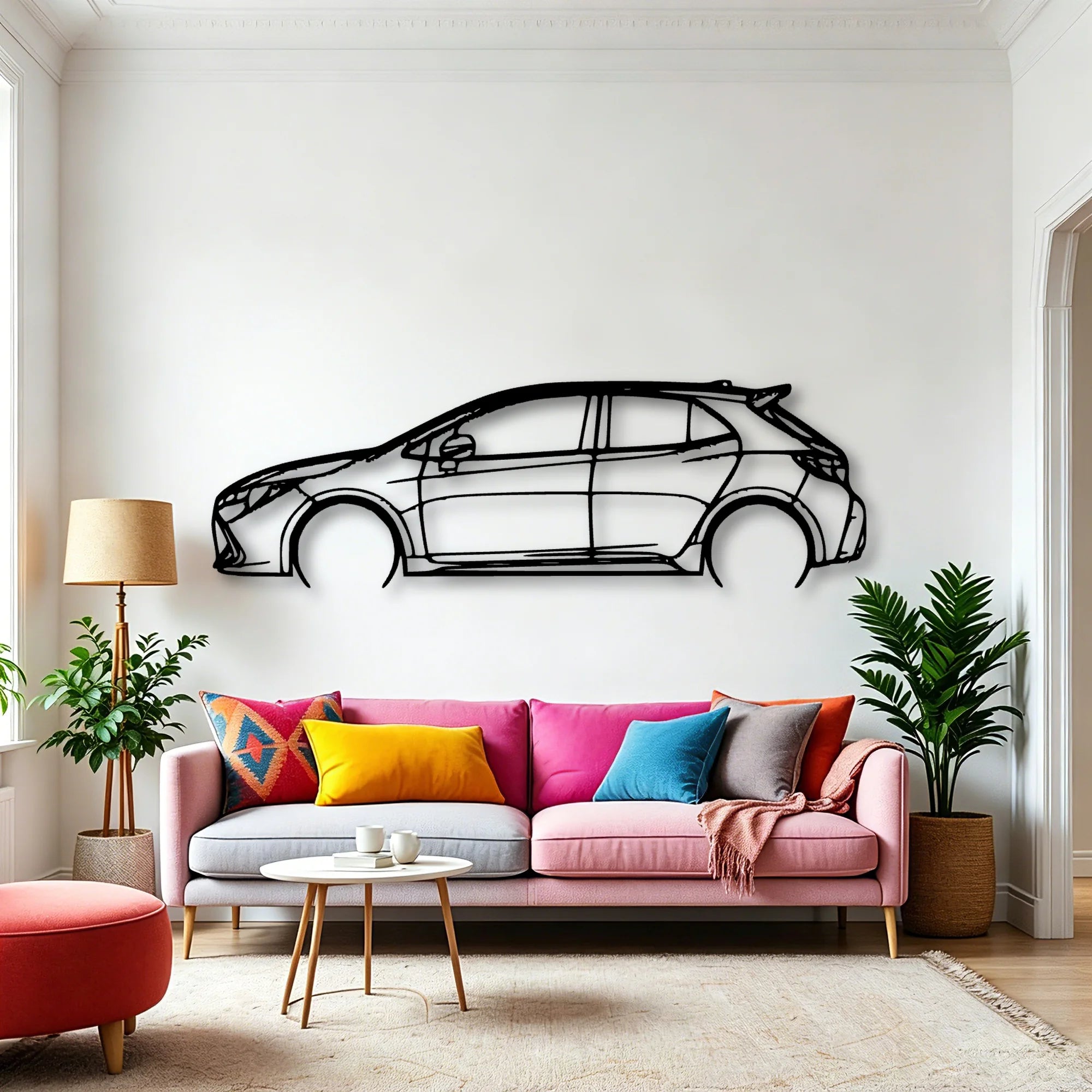 Corolla 2019 Classic Silhouette Metal Wall Art - Automotive Garage Decor
