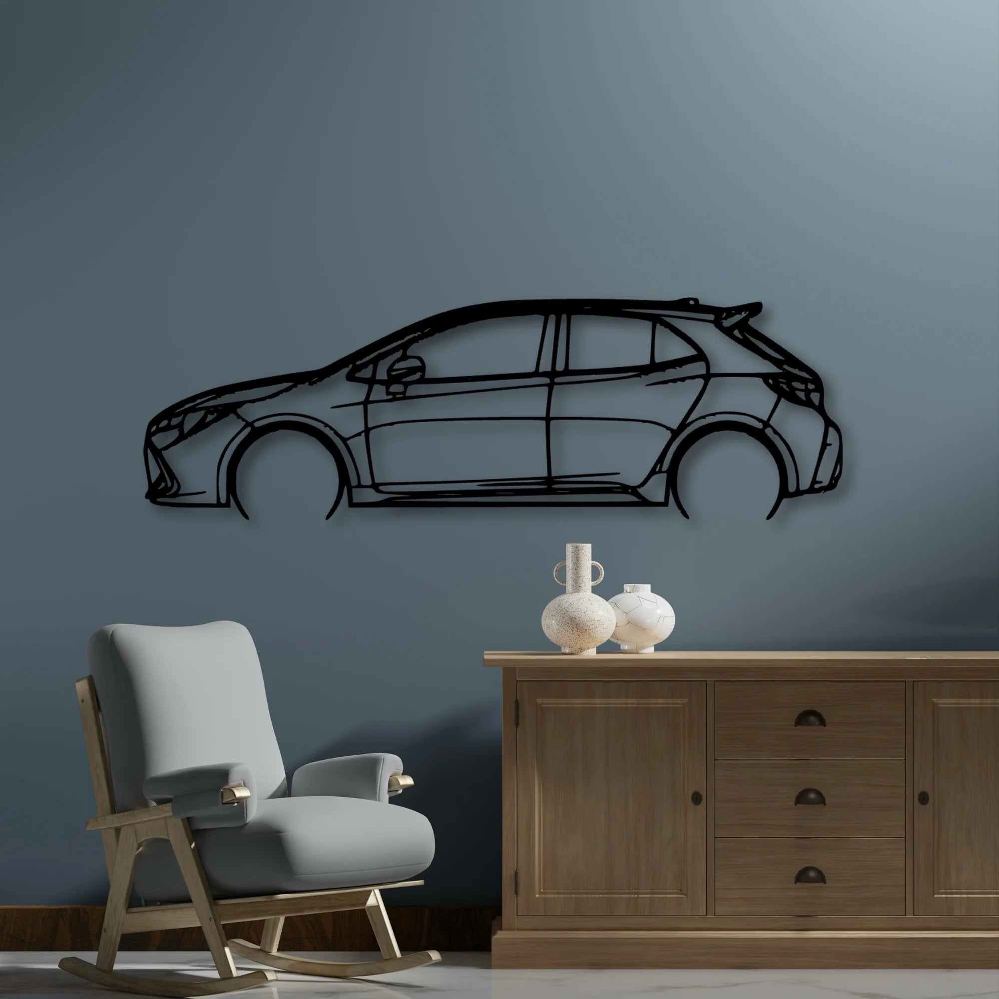 Corolla 2019 Classic Silhouette Metal Wall Art - Automotive Garage Decor