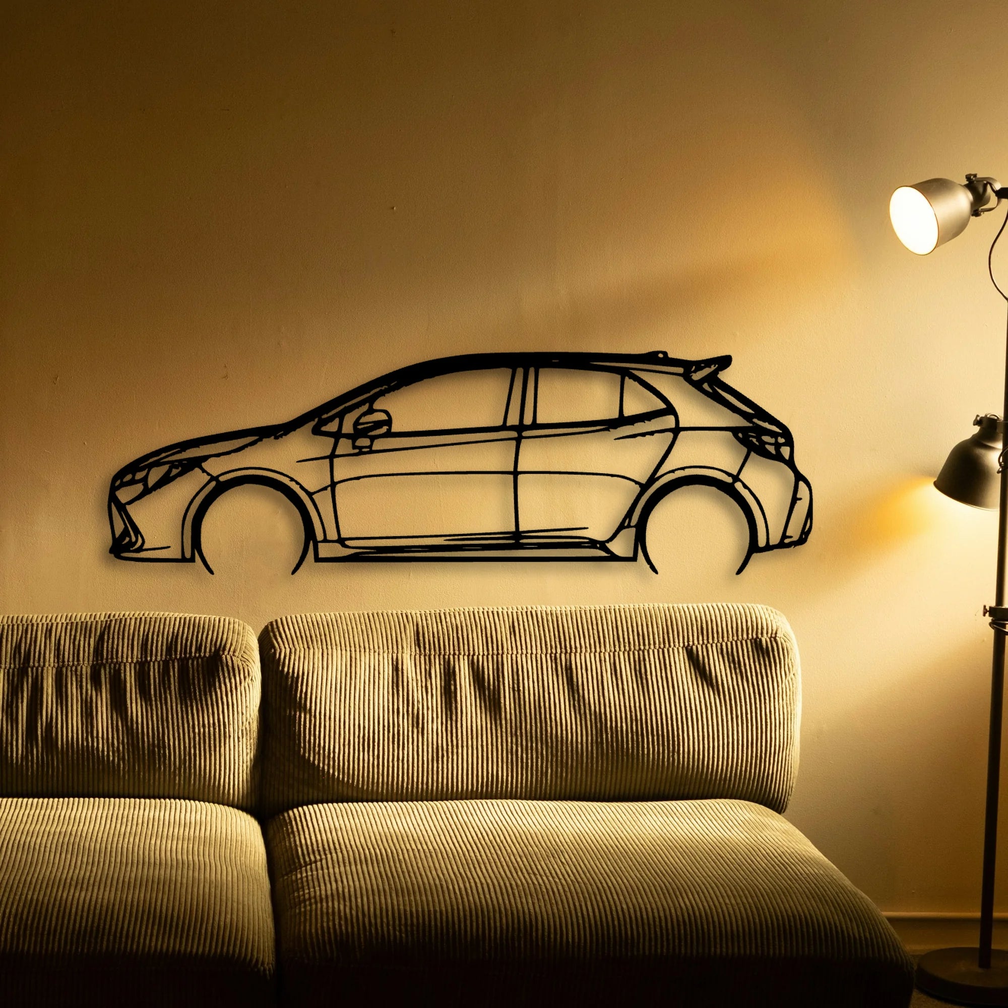 Corolla 2019 Classic Silhouette Metal Wall Art - Automotive Garage Decor