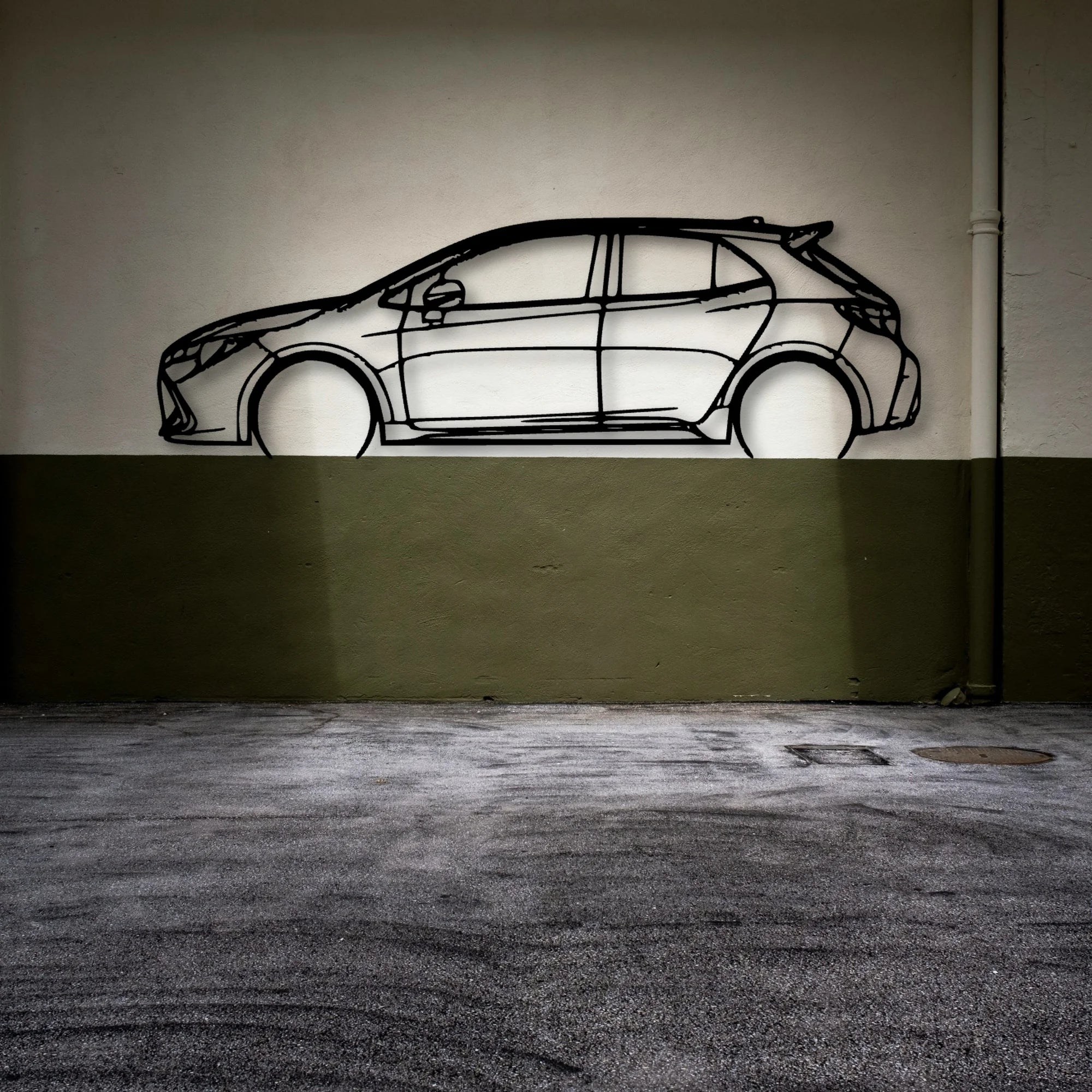 Corolla 2019 Classic Silhouette Metal Wall Art - Automotive Garage Decor