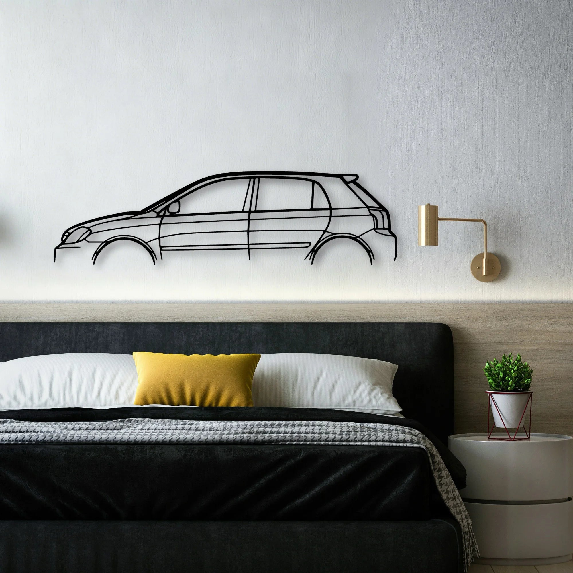 Corolla Sport 2004 Classic Silhouette Metal Wall Art - Automotive Garage Decor
