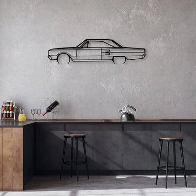 Coronet 1967 Classic Silhouette Metal Wall Art - Automotive Garage Decor