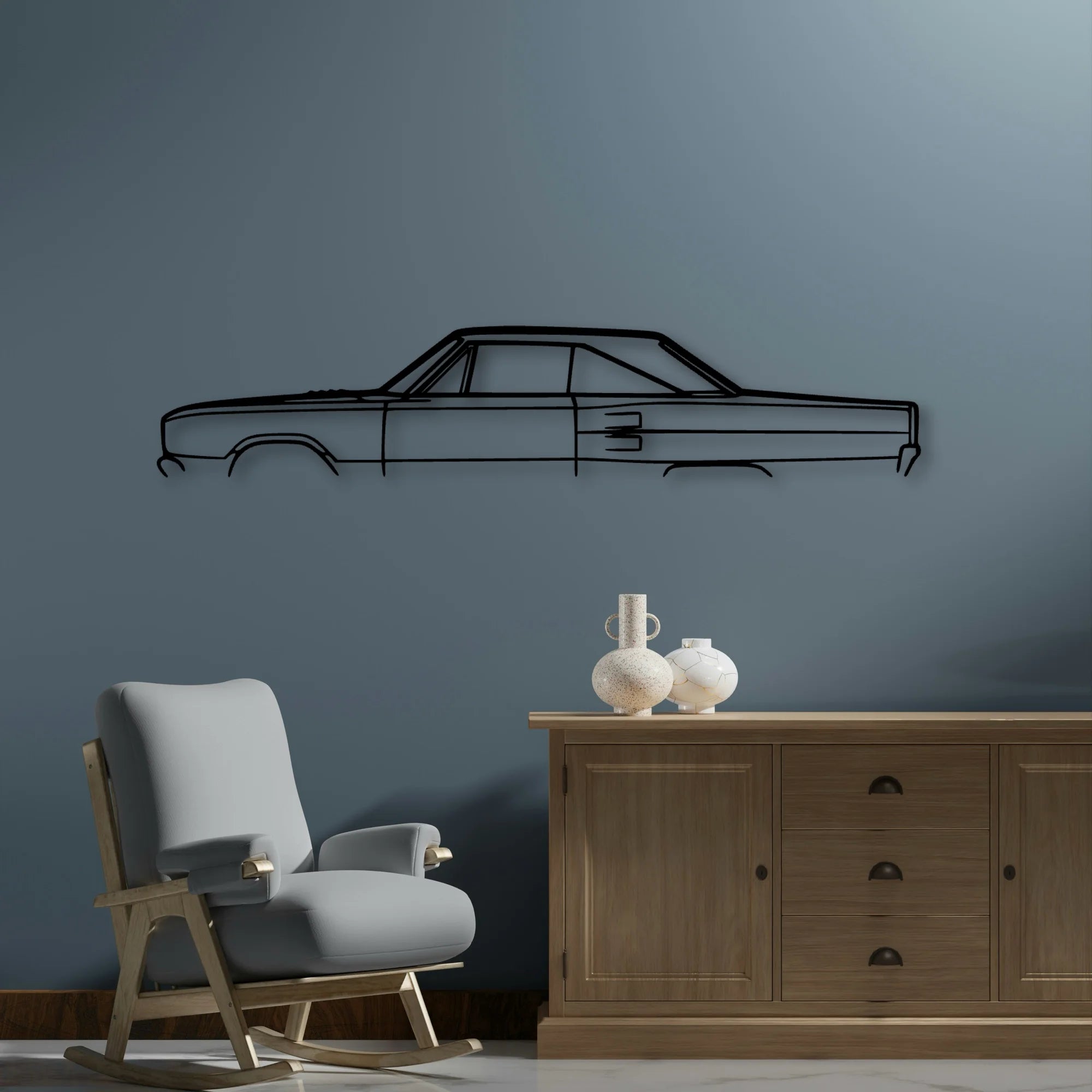 Coronet 1967 2 Classic Silhouette Metal Wall Art - Automotive Garage Decor