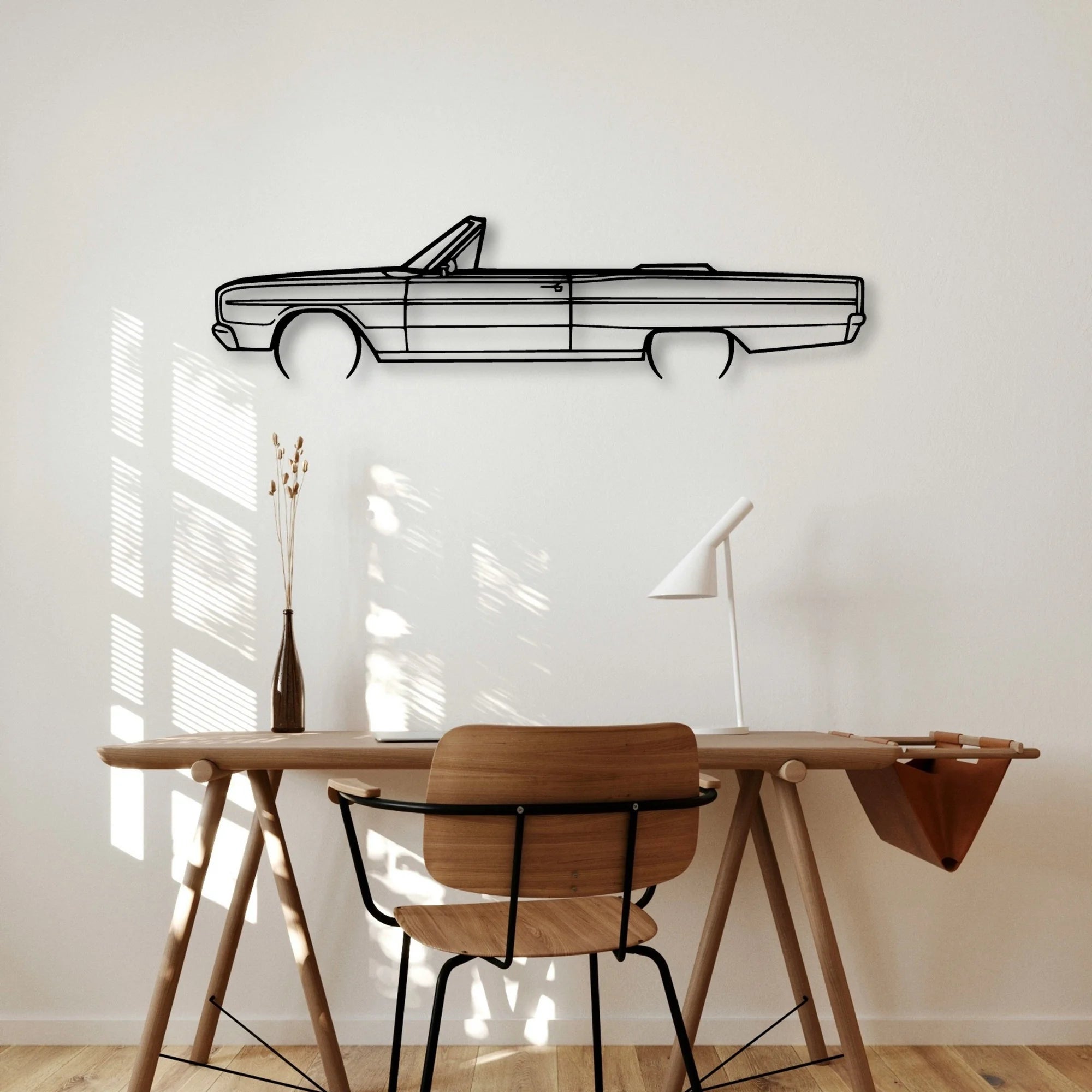 Coronet Convertible 1966 Classic Silhouette Metal Wall Art - Automotive Garage Decor
