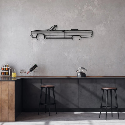 Coronet Convertible 1966 Classic Silhouette Metal Wall Art - Automotive Garage Decor