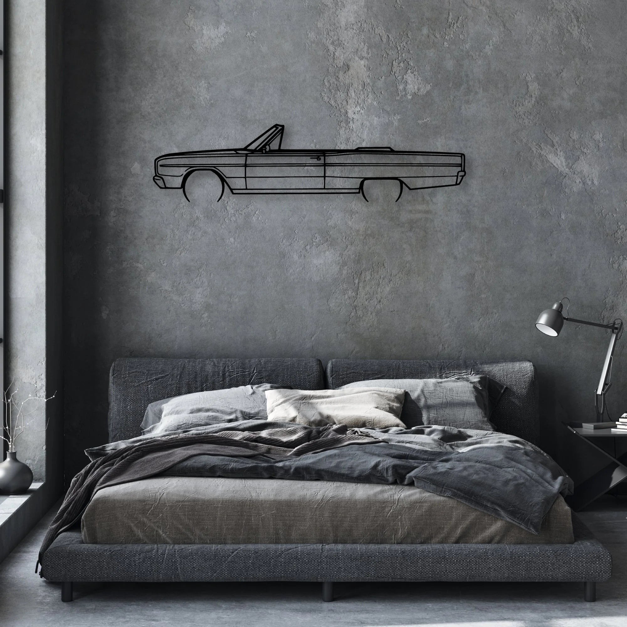Coronet Convertible 1966 Classic Silhouette Metal Wall Art - Automotive Garage Decor