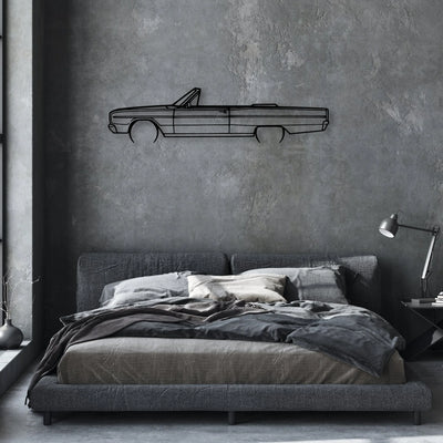 Coronet Convertible 1966 Classic Silhouette Metal Wall Art - Automotive Garage Decor