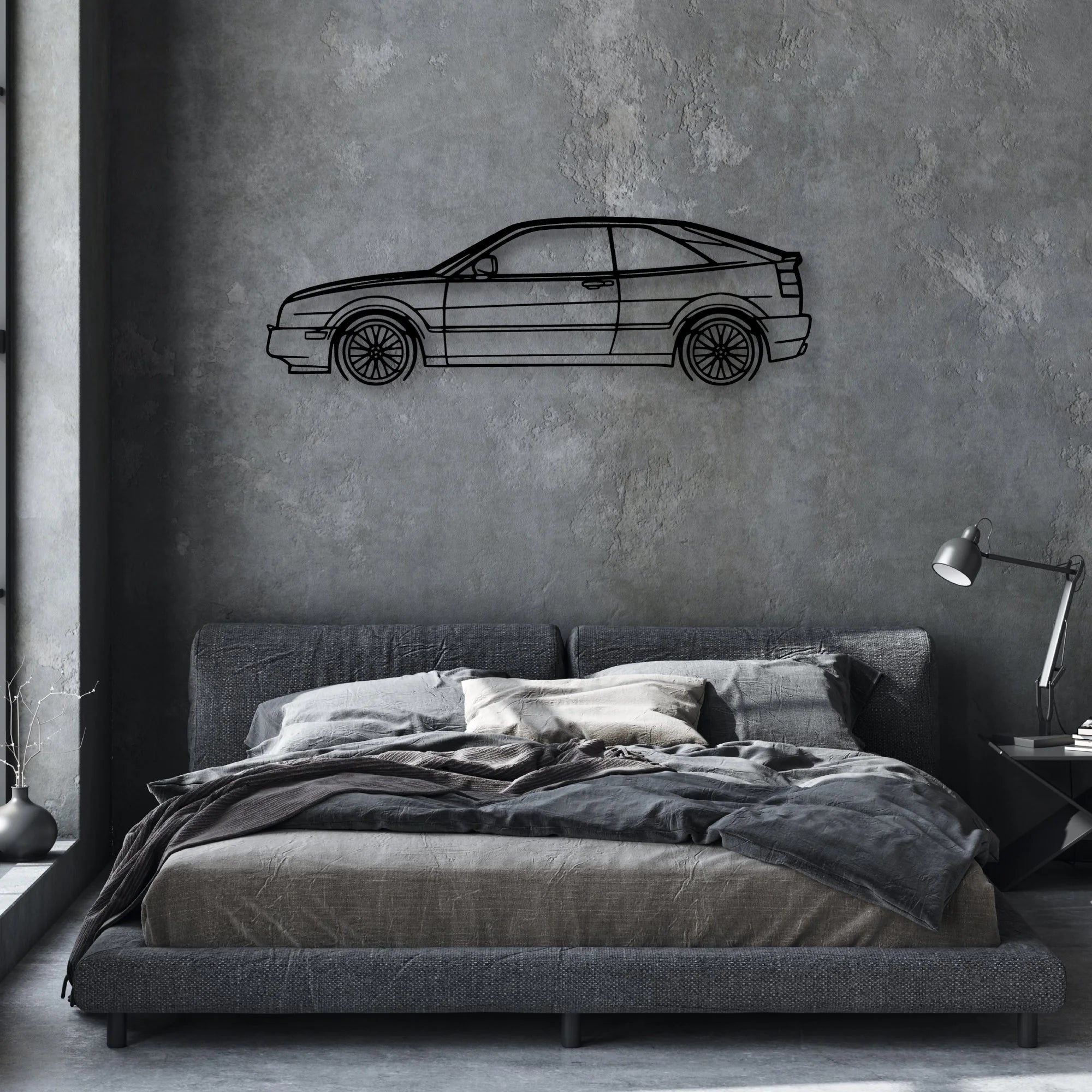 Corrado 1994 Classic Silhouette Metal Wall Art - Automotive Garage Decor