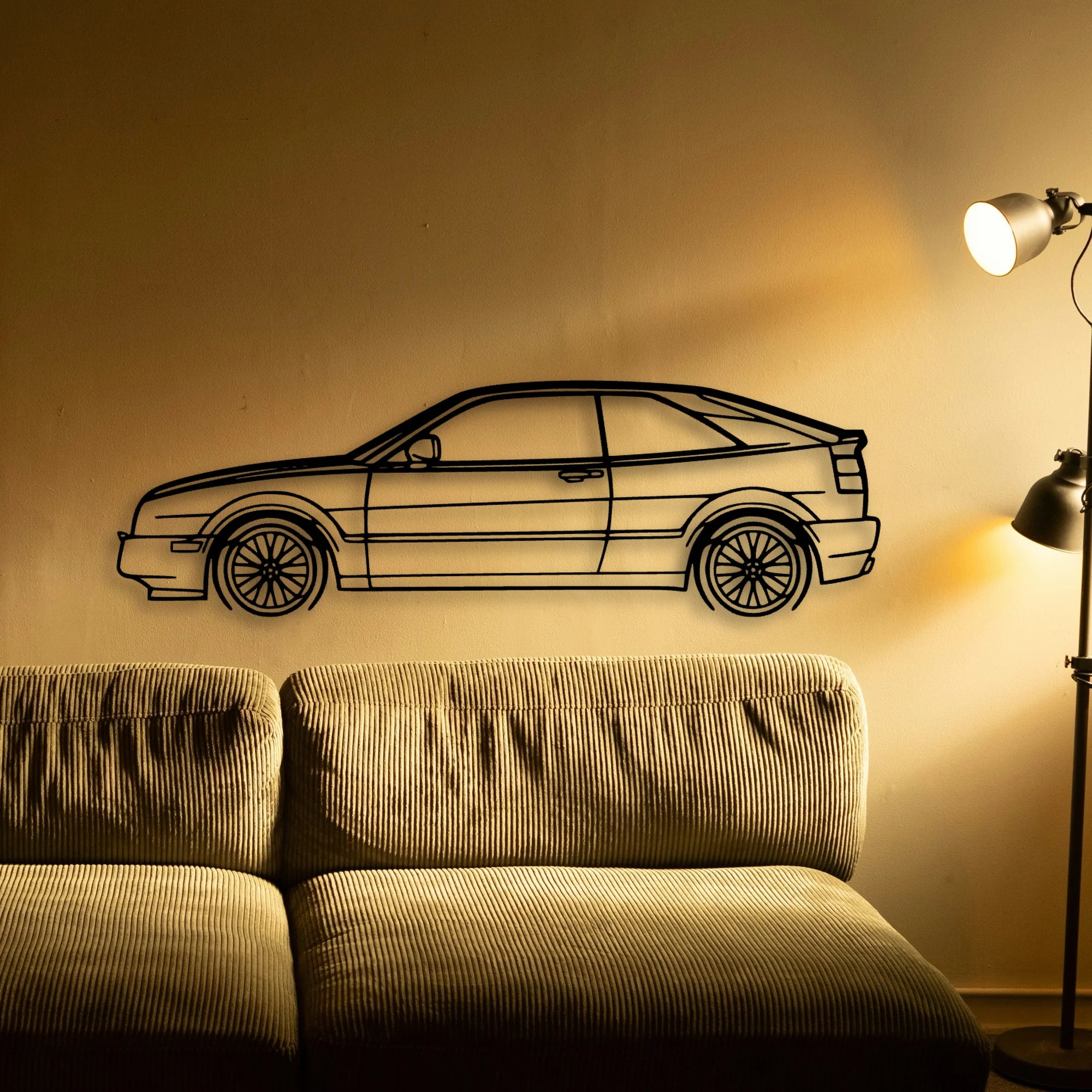 Corrado 1994 Classic Silhouette Metal Wall Art - Automotive Garage Decor