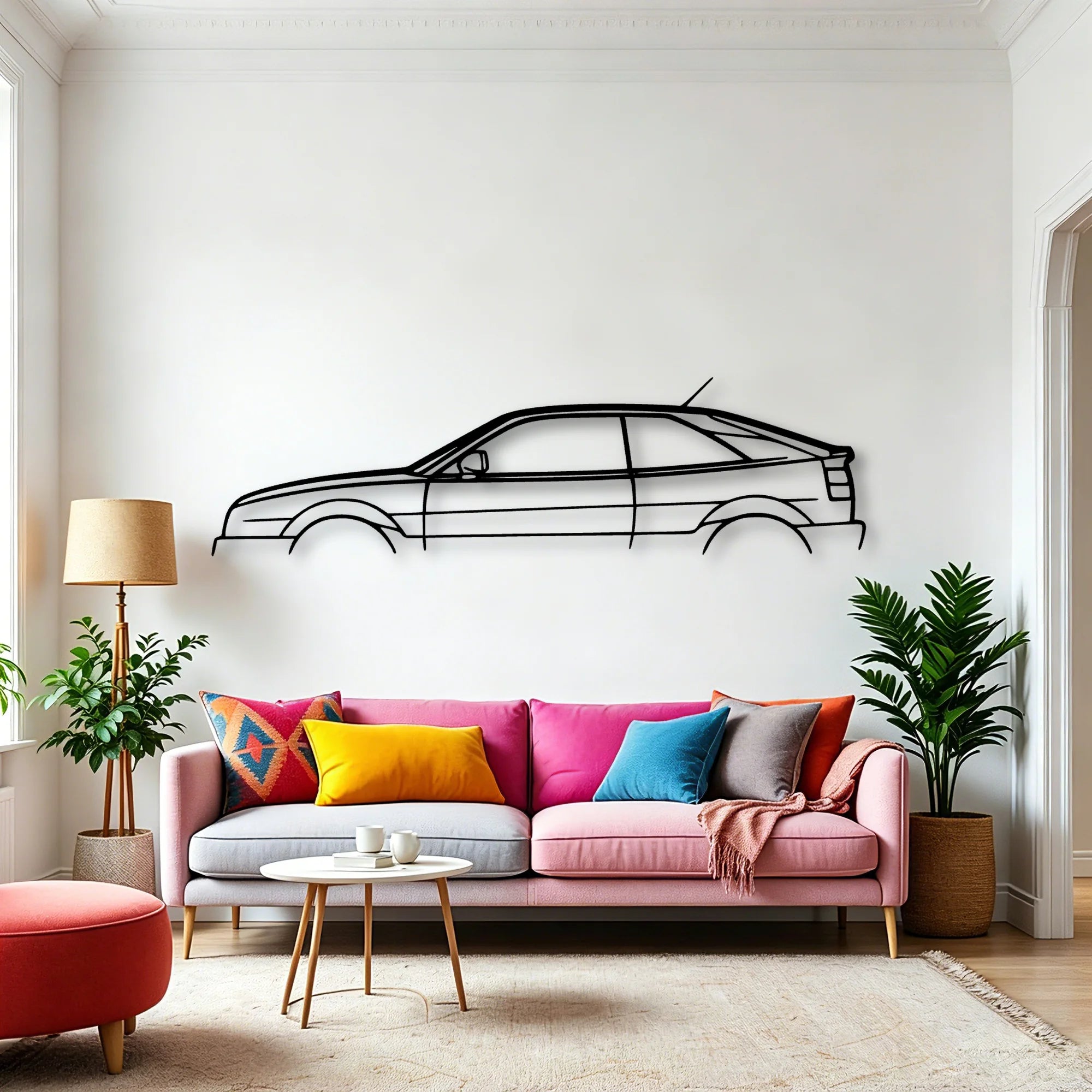 Corrado VR6 1992 Classic Silhouette Metal Wall Art - Automotive Garage Decor