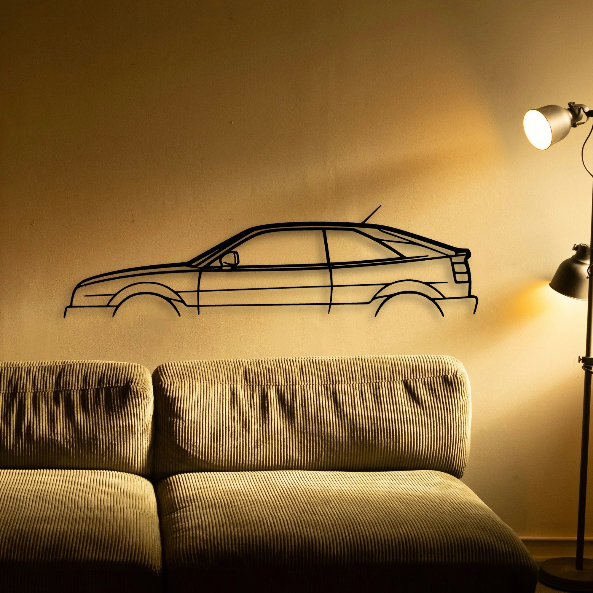 Corrado VR6 1992 Classic Silhouette Metal Wall Art - Automotive Garage Decor