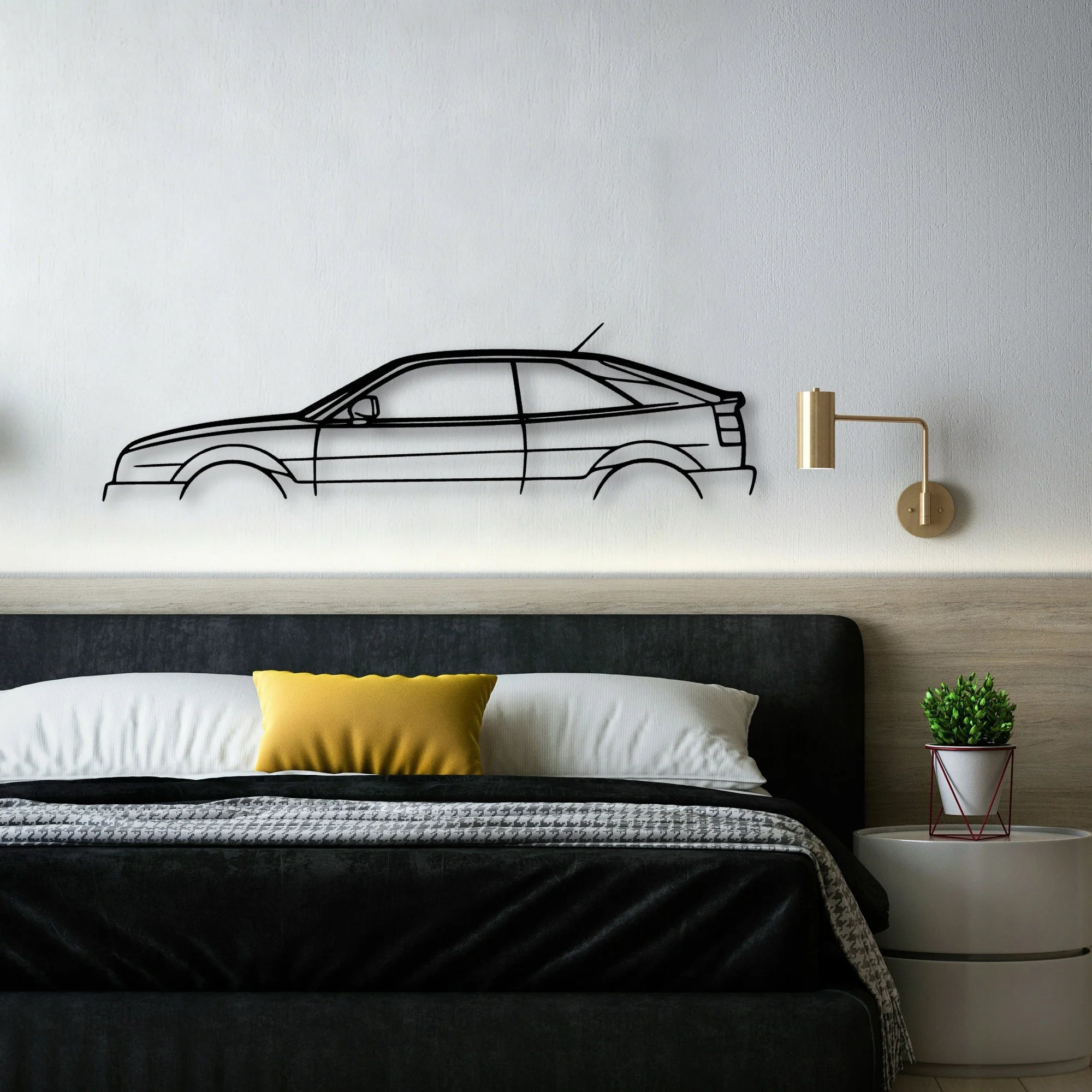 Corrado VR6 1992 Classic Silhouette Metal Wall Art - Automotive Garage Decor