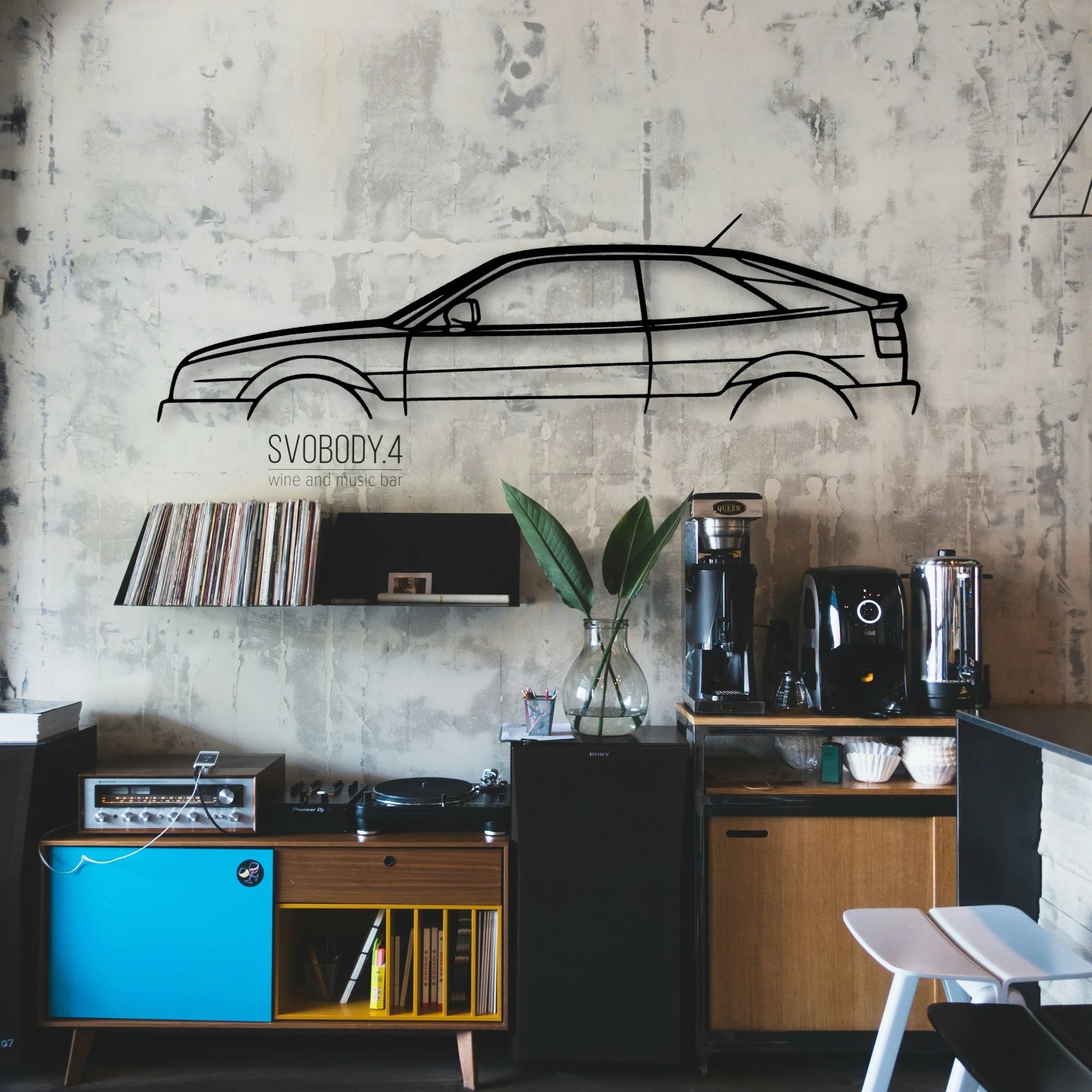 Corrado VR6 1992 Classic Silhouette Metal Wall Art - Automotive Garage Decor