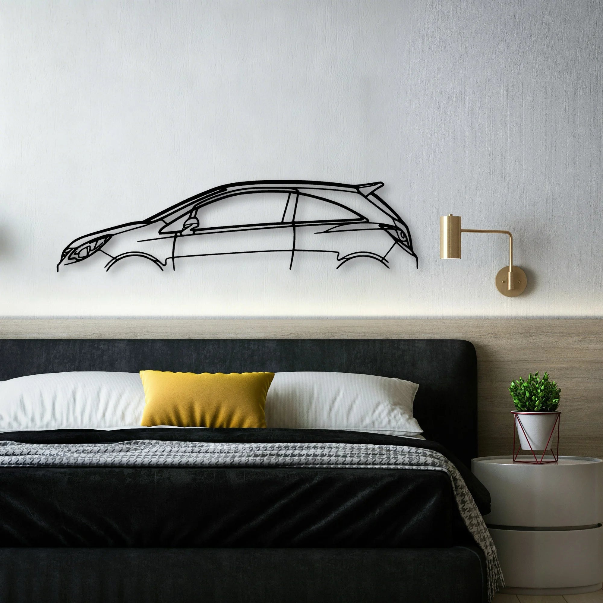 Corsa OPC 2007 Classic Silhouette Metal Wall Art - Automotive Garage Decor