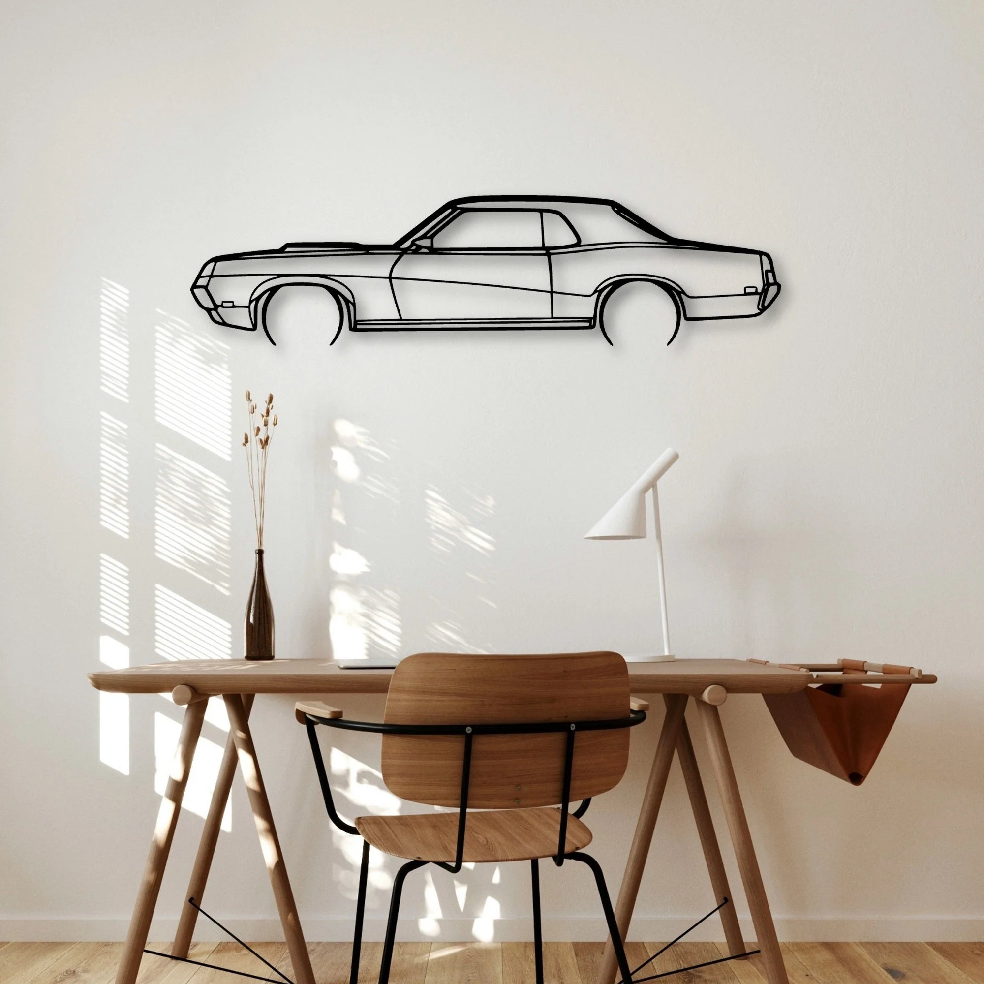 Cougar 428 1969 Classic Silhouette Metal Wall Art - Automotive Garage Decor