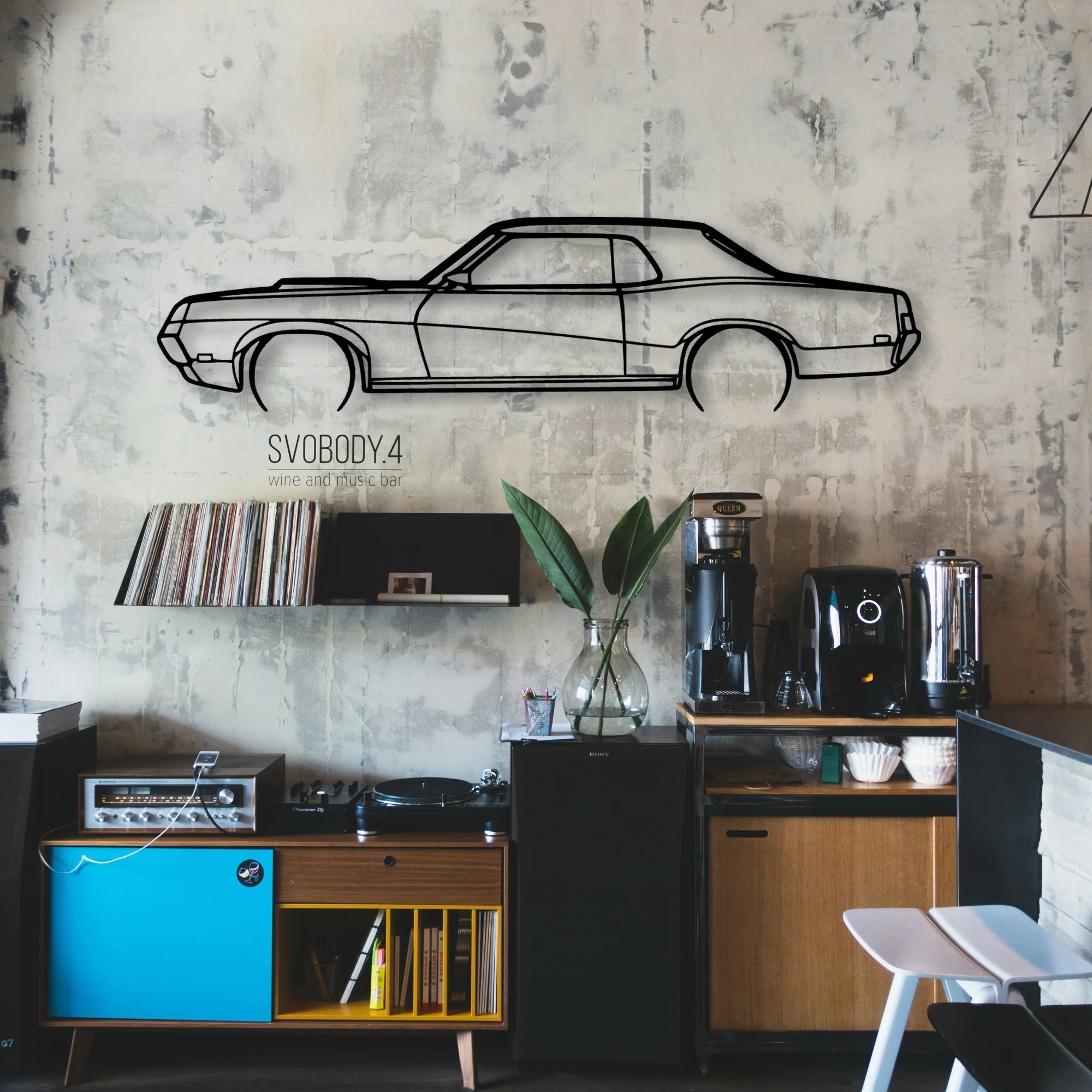 Cougar 428 1969 Classic Silhouette Metal Wall Art - Automotive Garage Decor