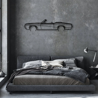 Cougar Convertible 1969 Classic Silhouette Metal Wall Art - Automotive Garage Decor
