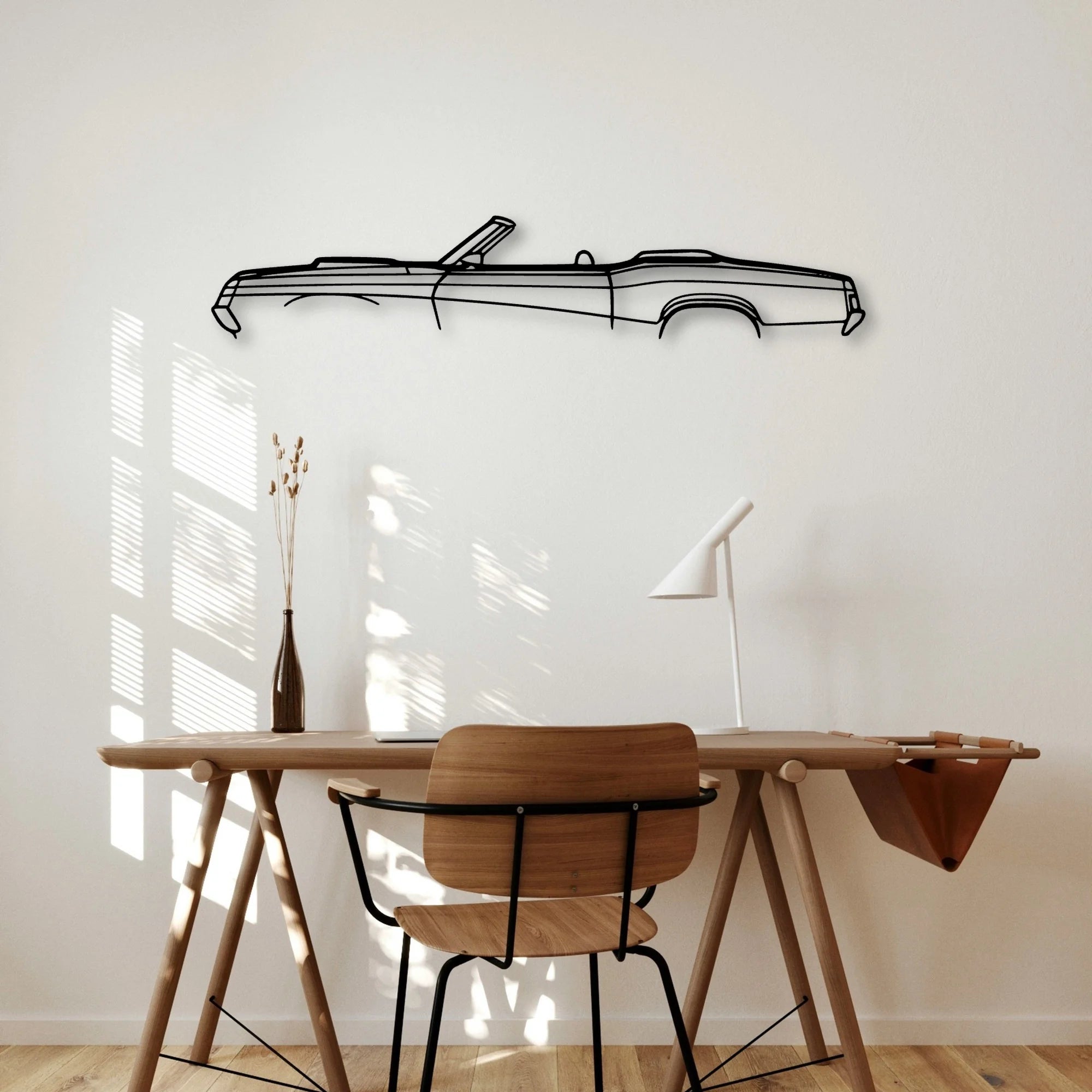 Cougar Convertible 1969 2 Classic Silhouette Metal Wall Art - Automotive Garage Decor