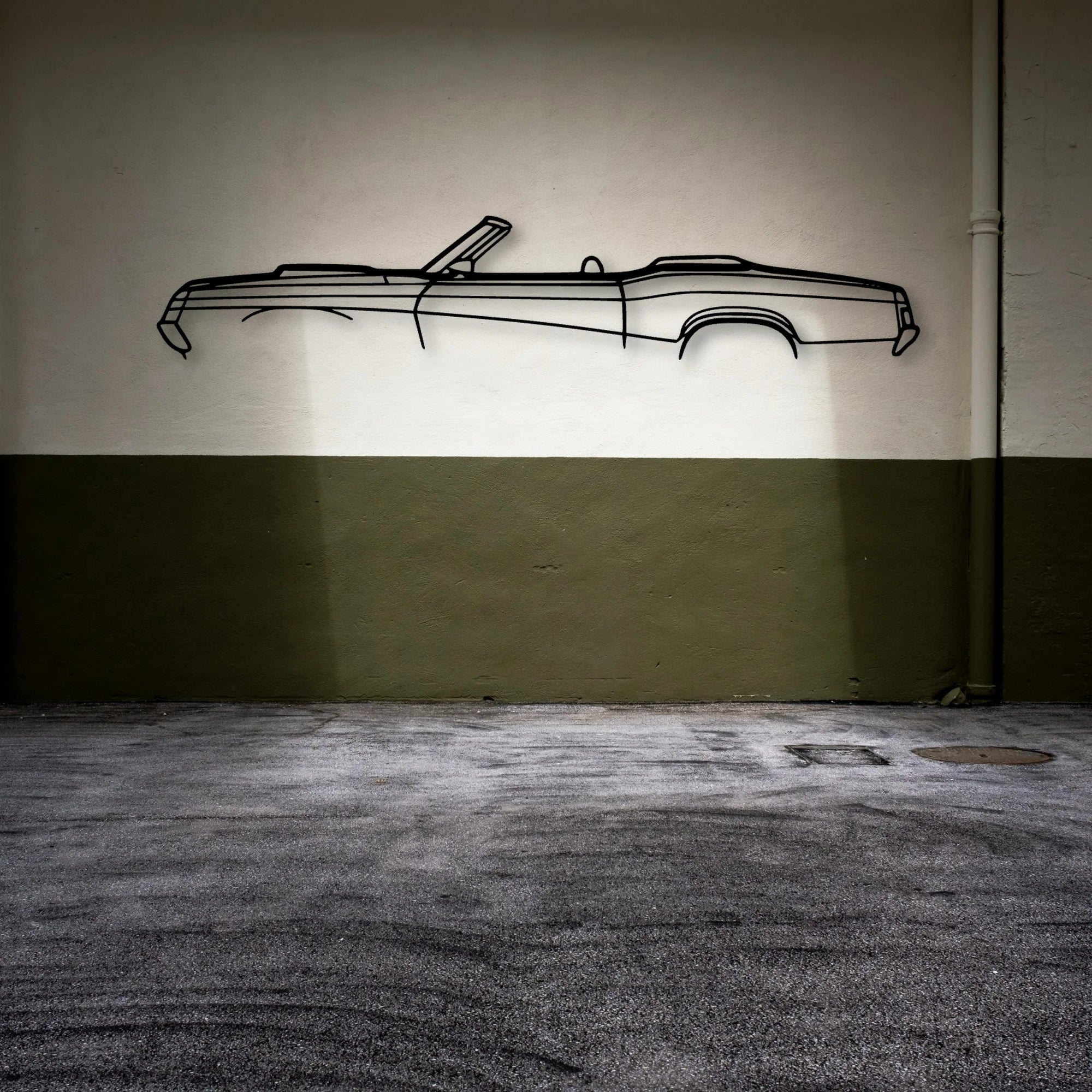 Cougar Convertible 1969 2 Classic Silhouette Metal Wall Art - Automotive Garage Decor