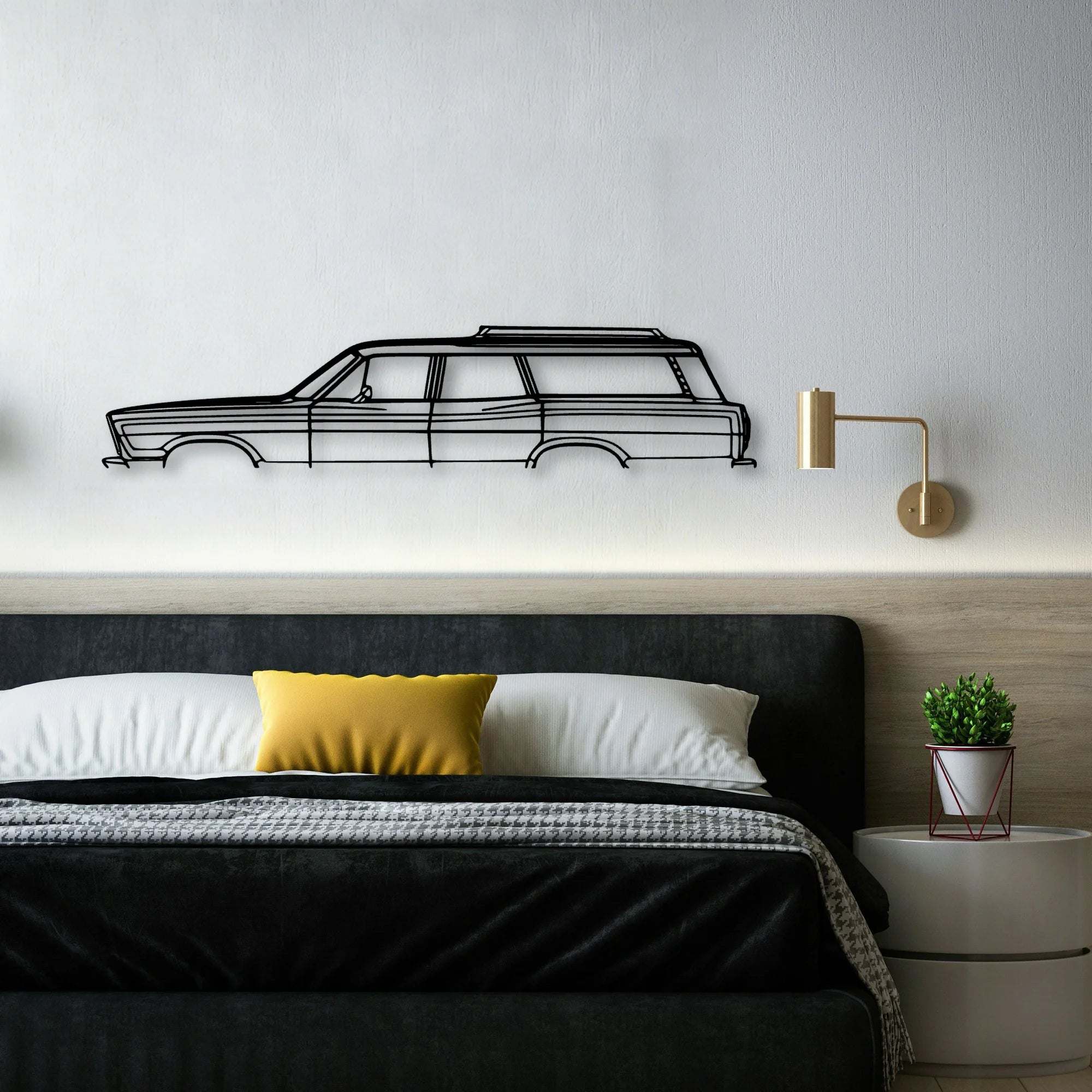 Country Squire 1967 Classic Silhouette Metal Wall Art - Automotive Garage Decor