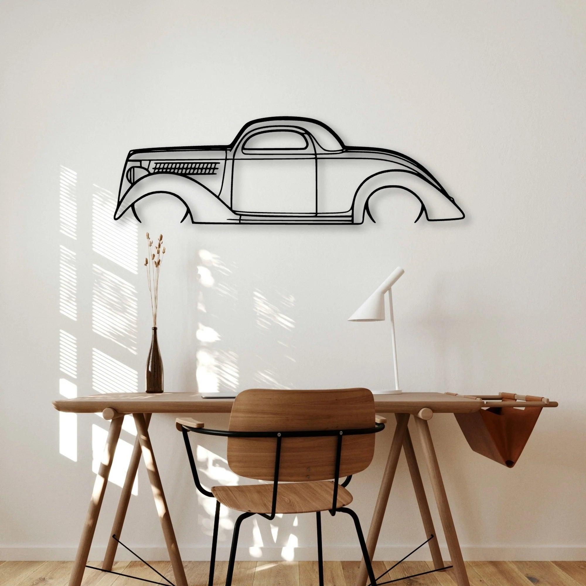 Coupe 1936 Classic Silhouette Metal Wall Art - Automotive Garage Decor